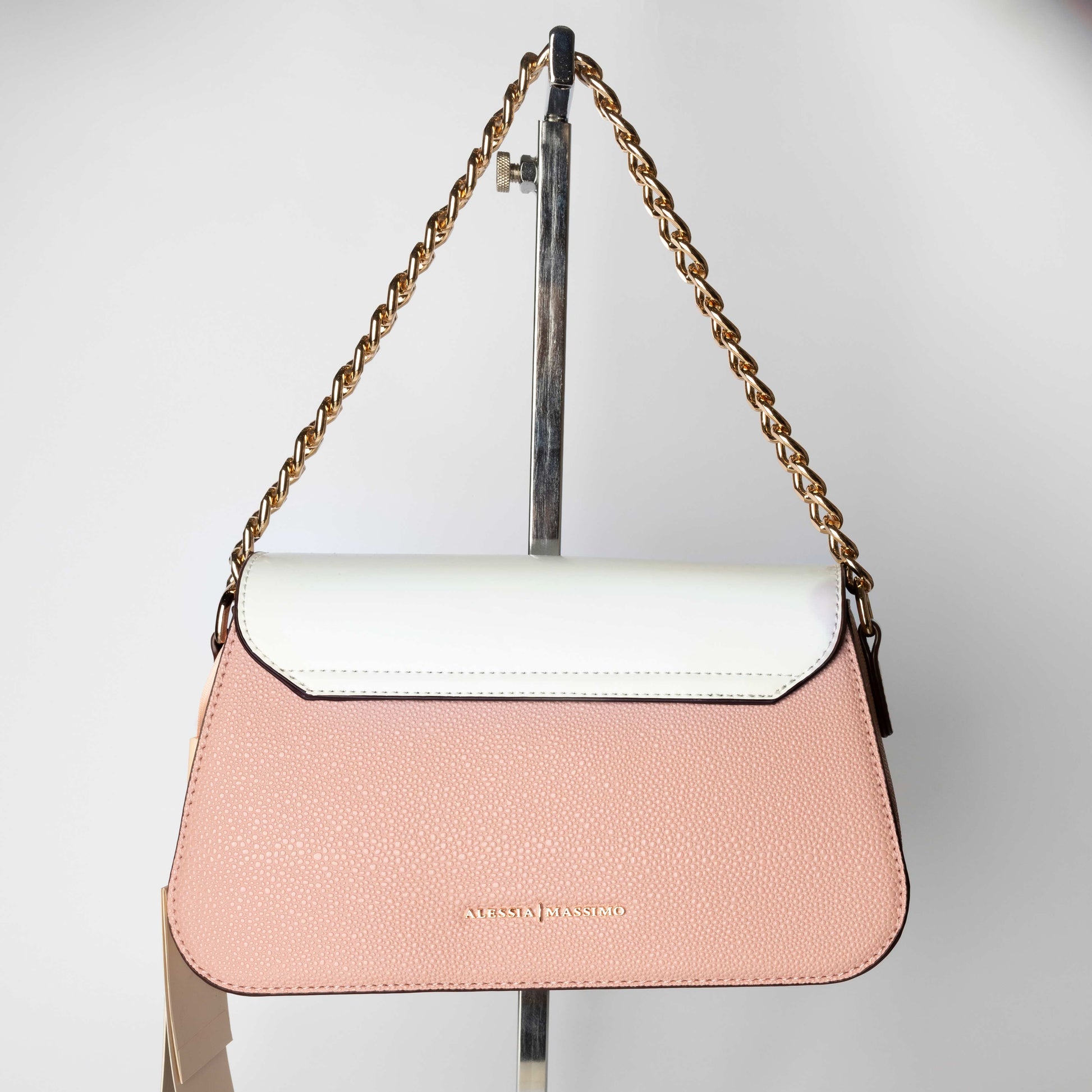 Borsa a Spalla Bicolor con Catena
