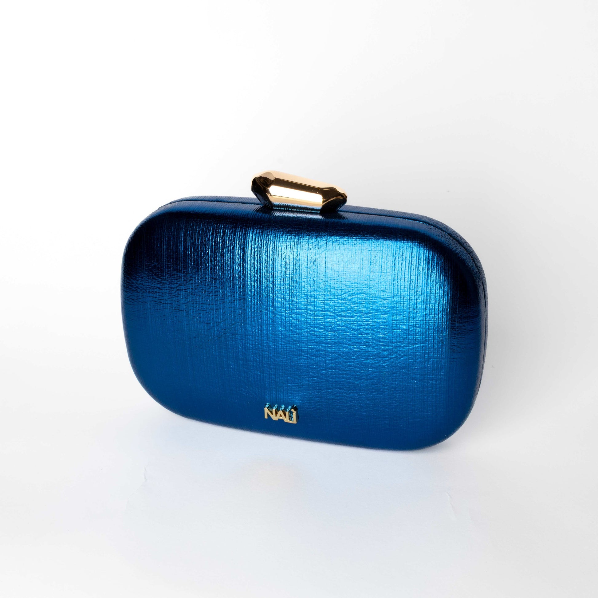 Pochette Rigida Blu Metallizzato Nali