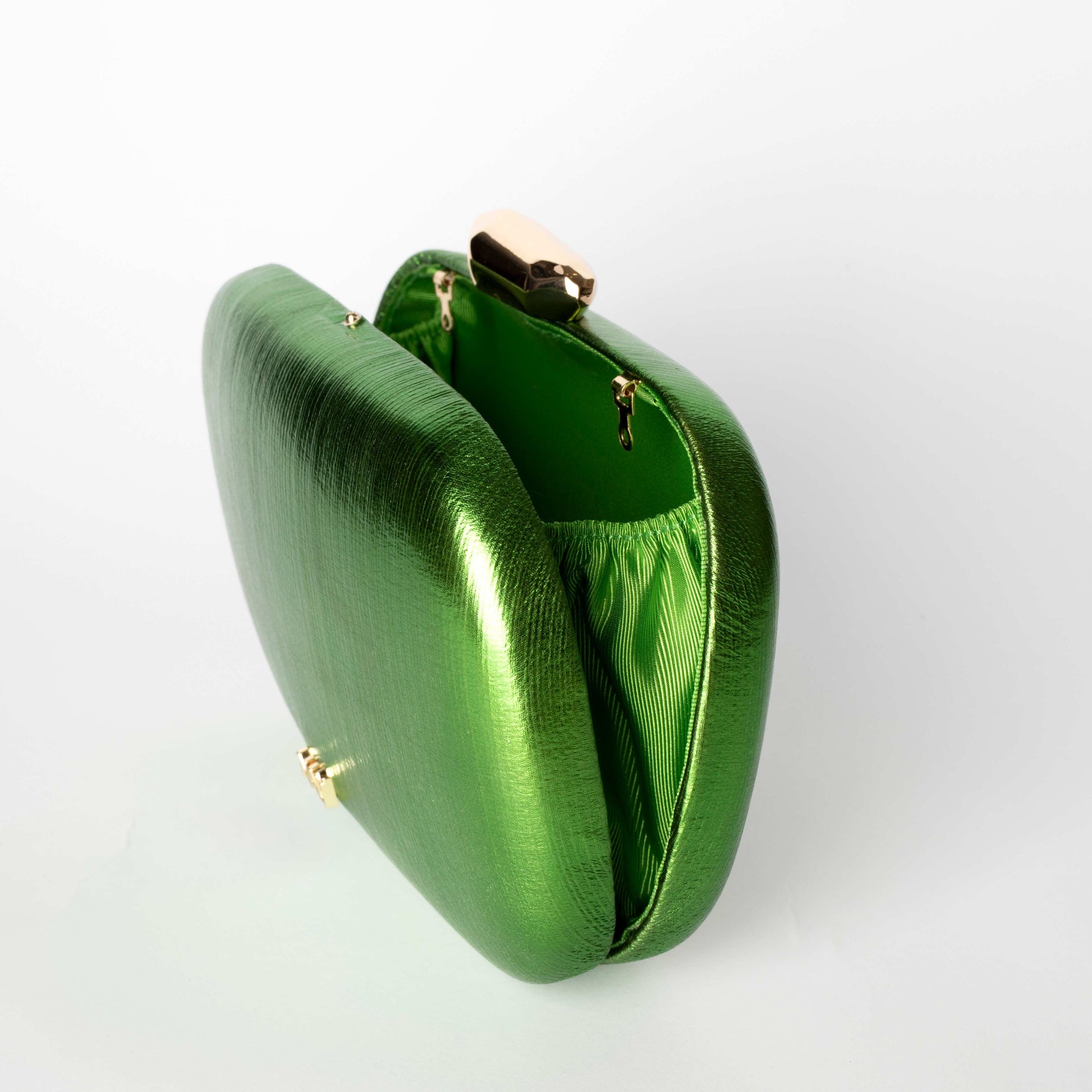 Pochette Rigida Verde Metallizzato Nali