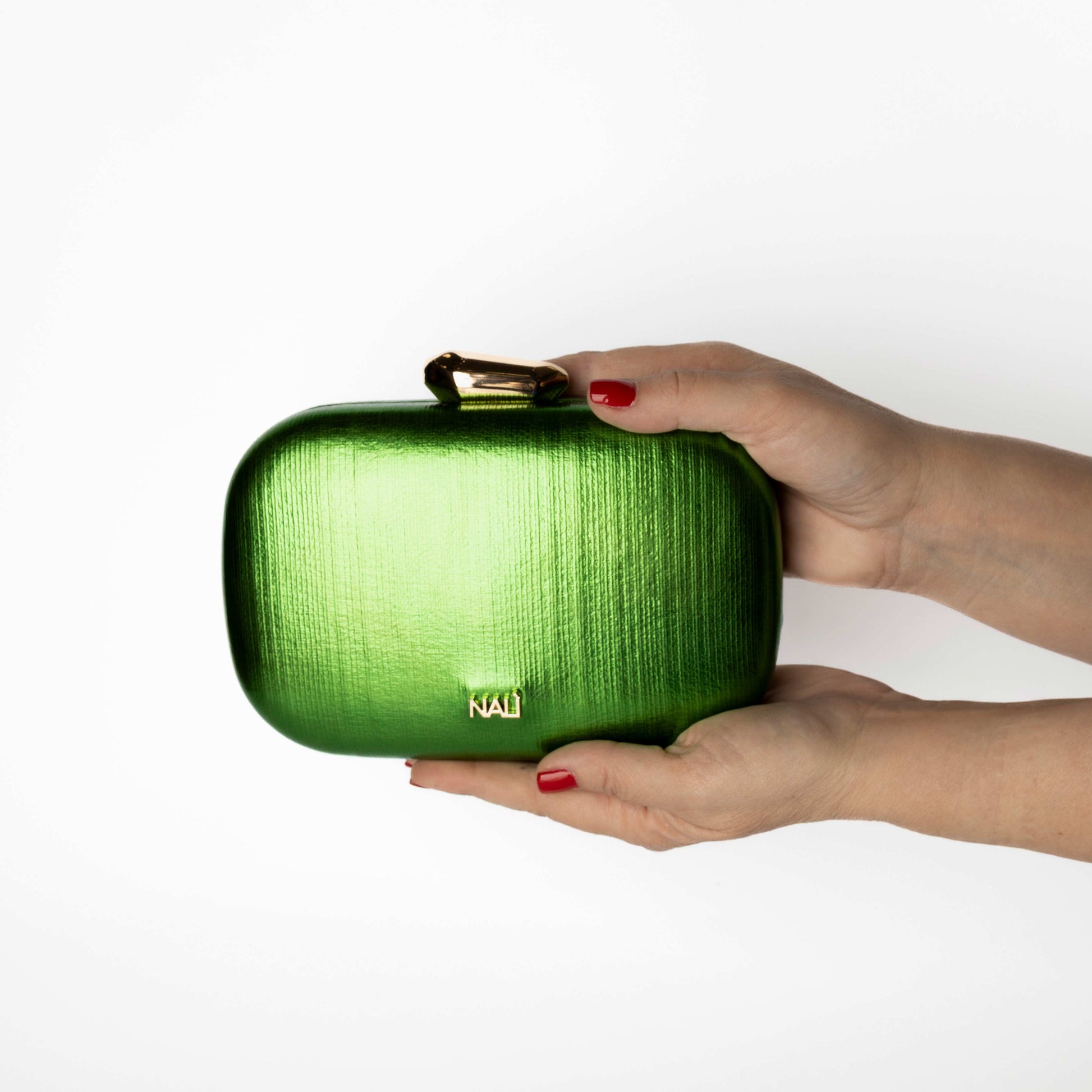 Pochette Rigida Verde Metallizzato Nali
