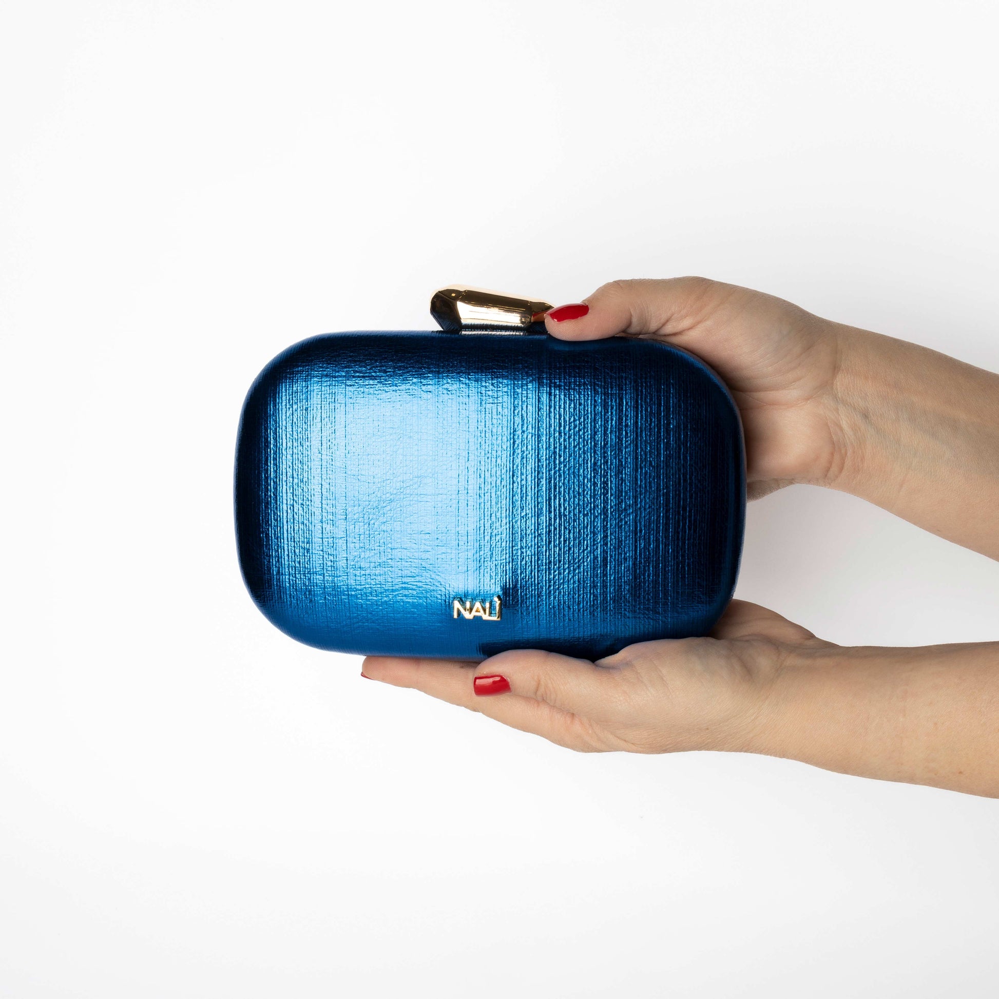 Pochette Rigida Blu Metallizzato Nali