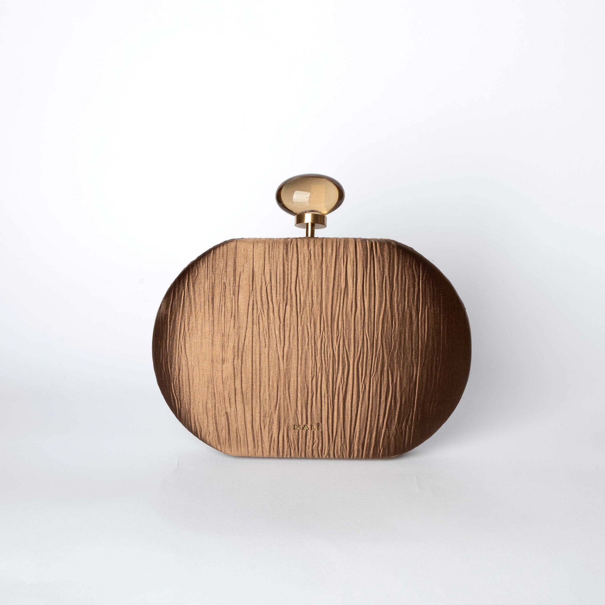 Pochette Rotonda Bronzo con Chiusura a Sfera