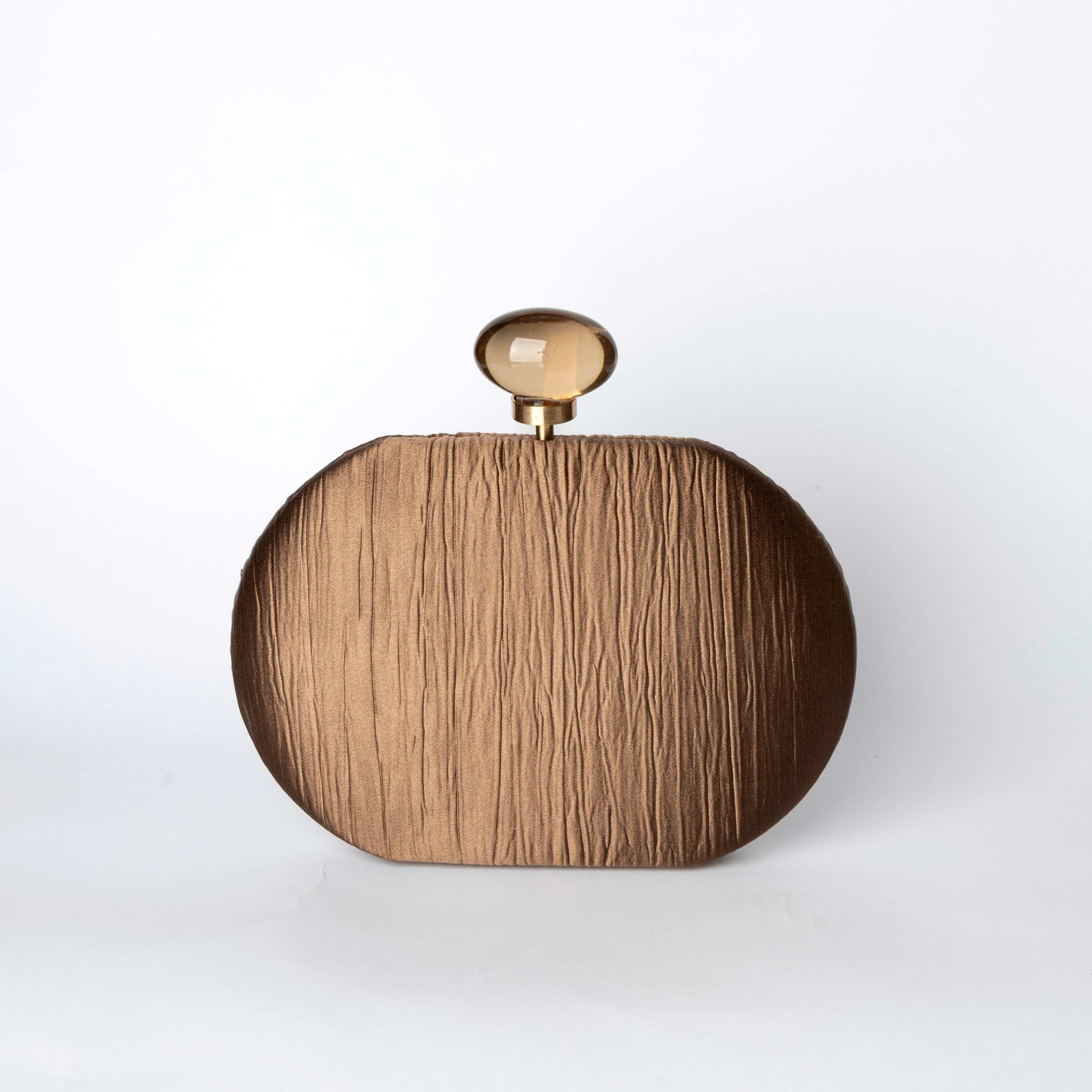Pochette Rotonda Bronzo con Chiusura a Sfera