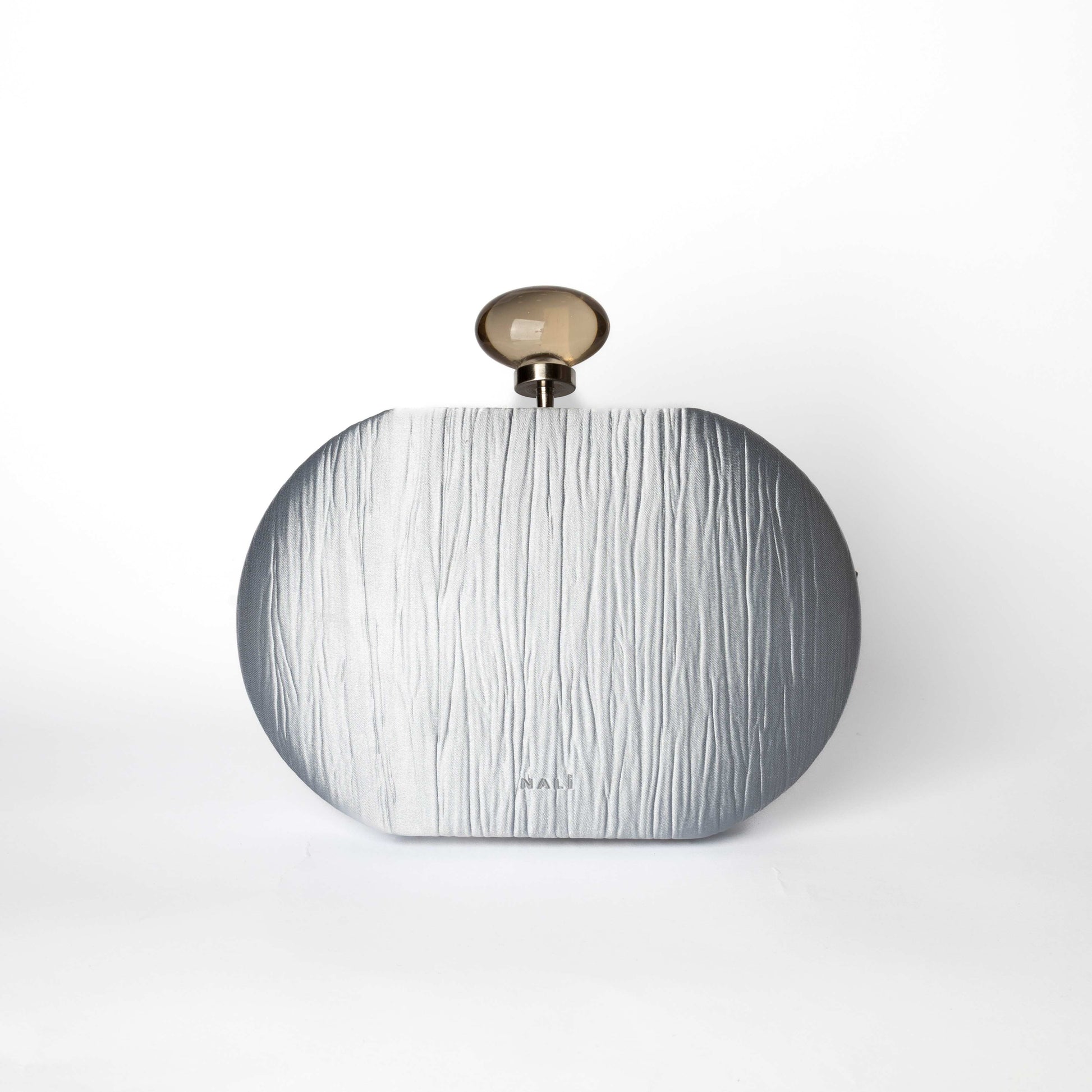 Pochette Rotonda Argento con Chiusura a Sfera