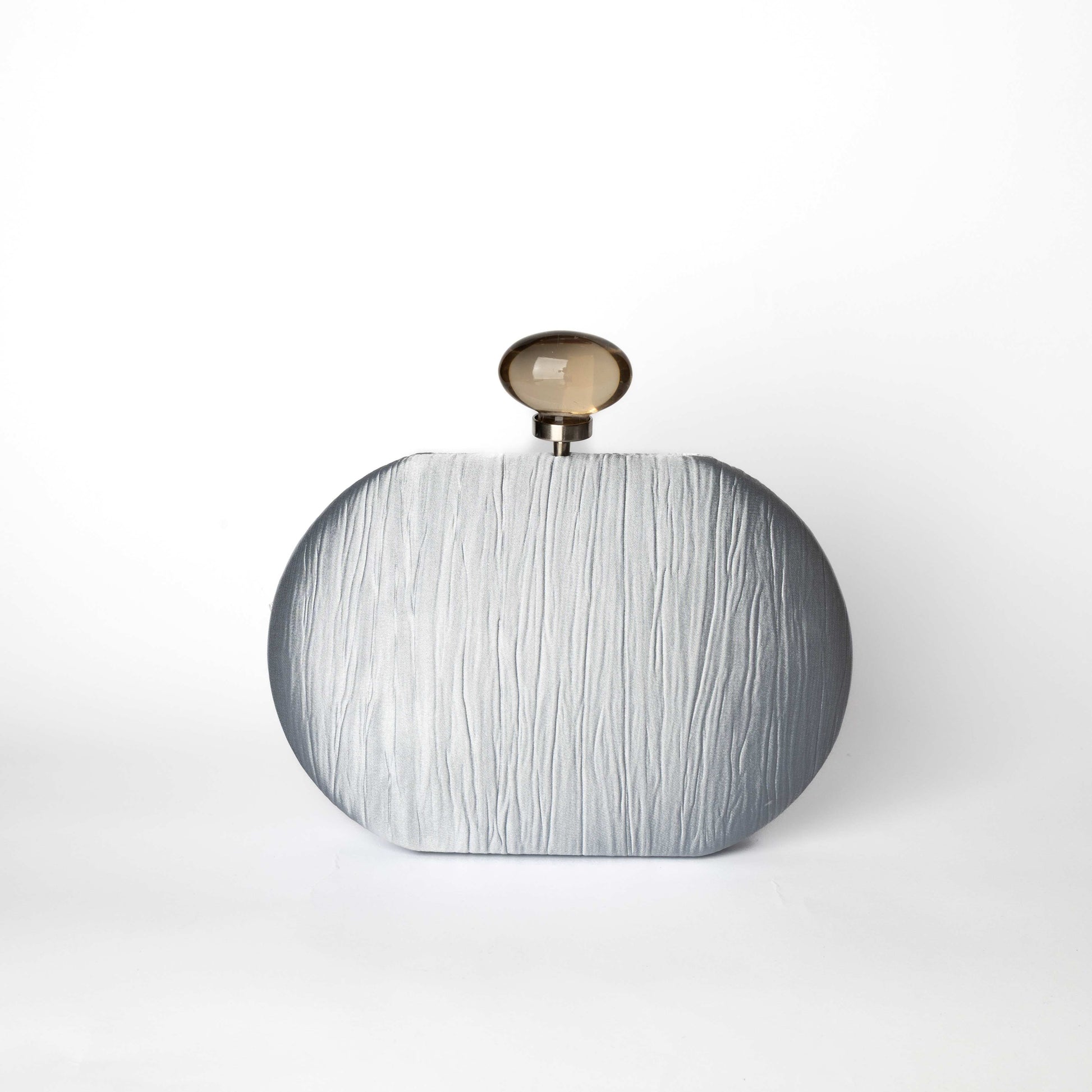 Pochette Rotonda Argento con Chiusura a Sfera