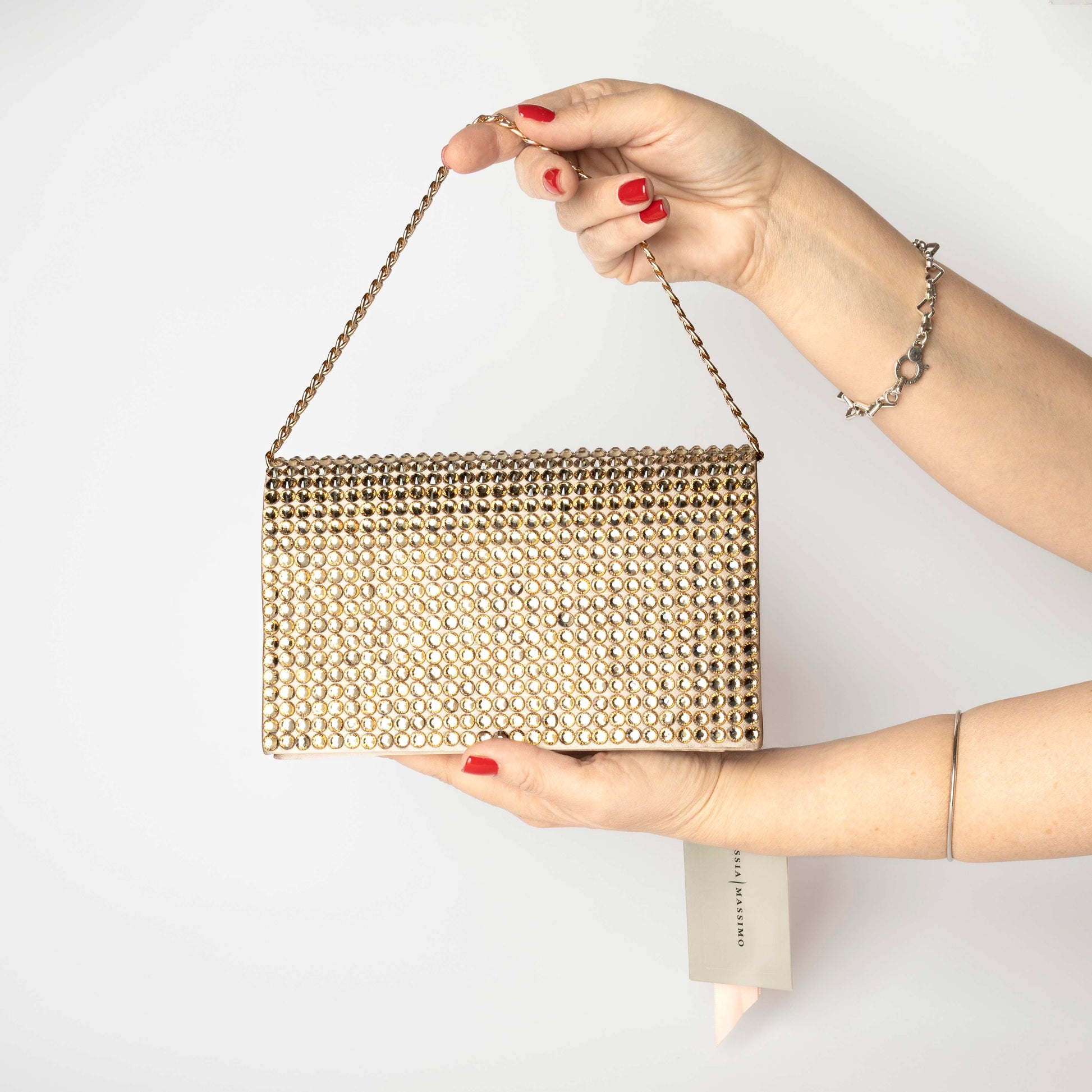 Clutch Oro con Strass Alessia Massimo