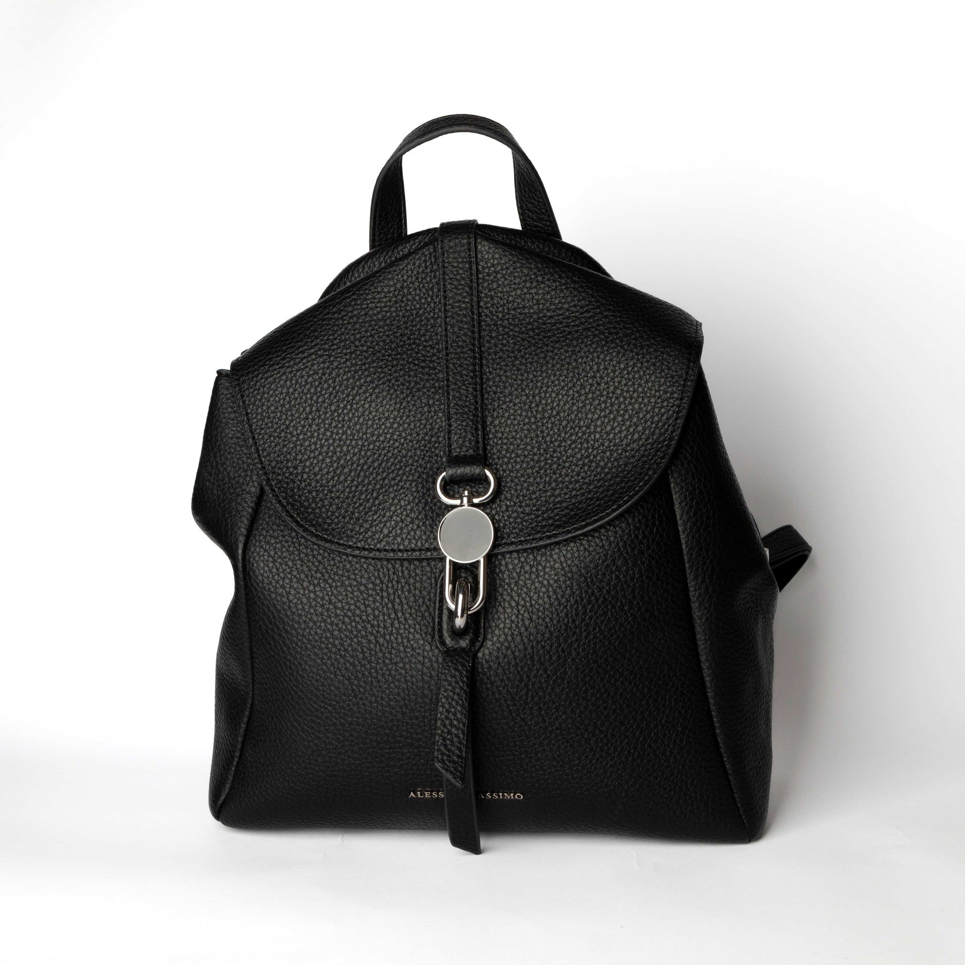 Zaino Elegante Nero con Chiusura Metallica