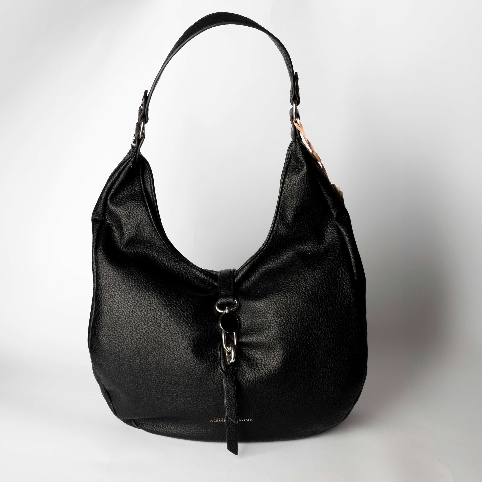 Borsa Hobo Nera in Ecopelle