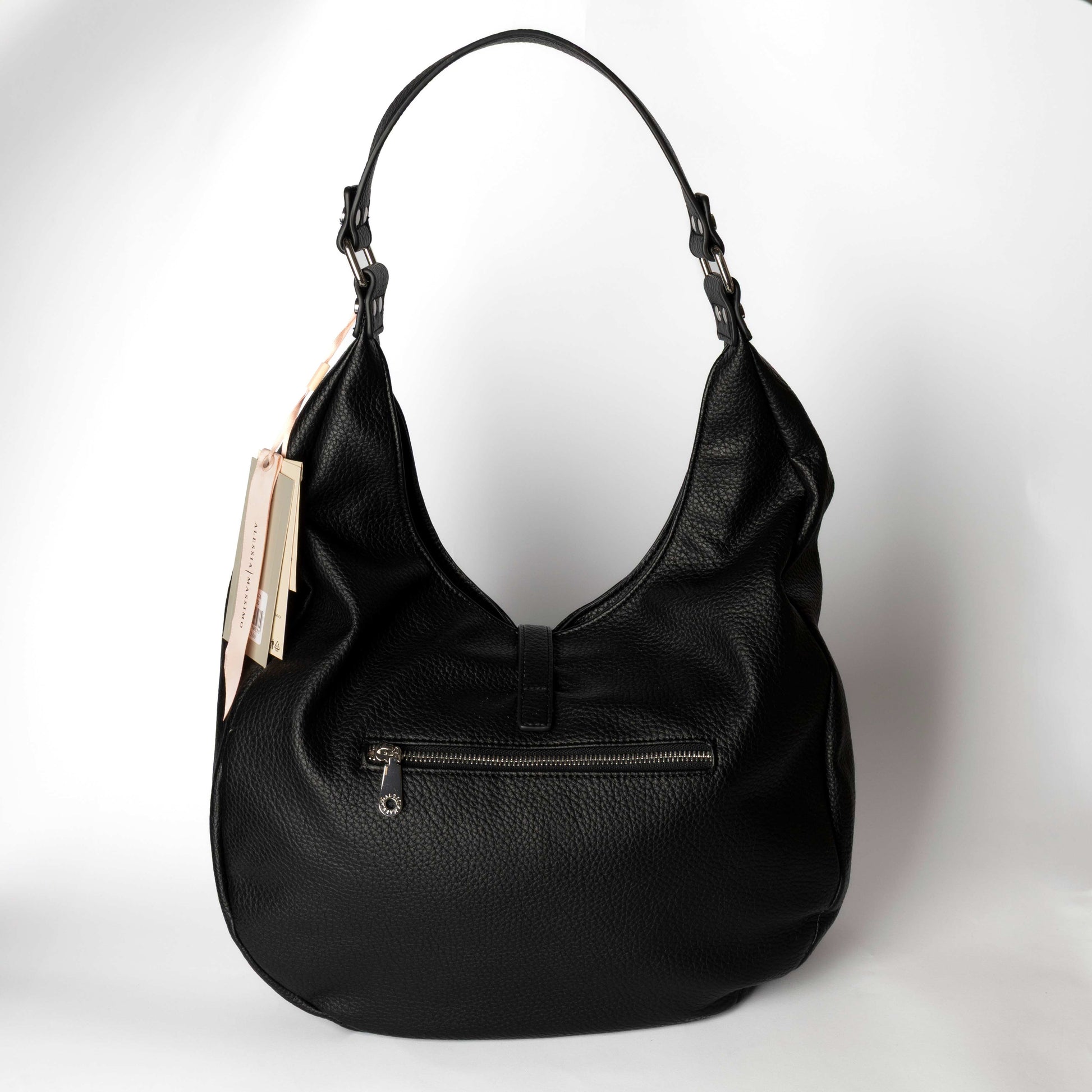 Borsa Hobo Nera in Ecopelle