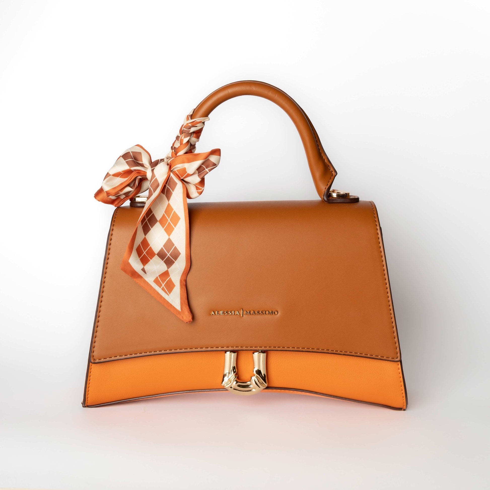 Borsa a Mano Cuoio con Foulard