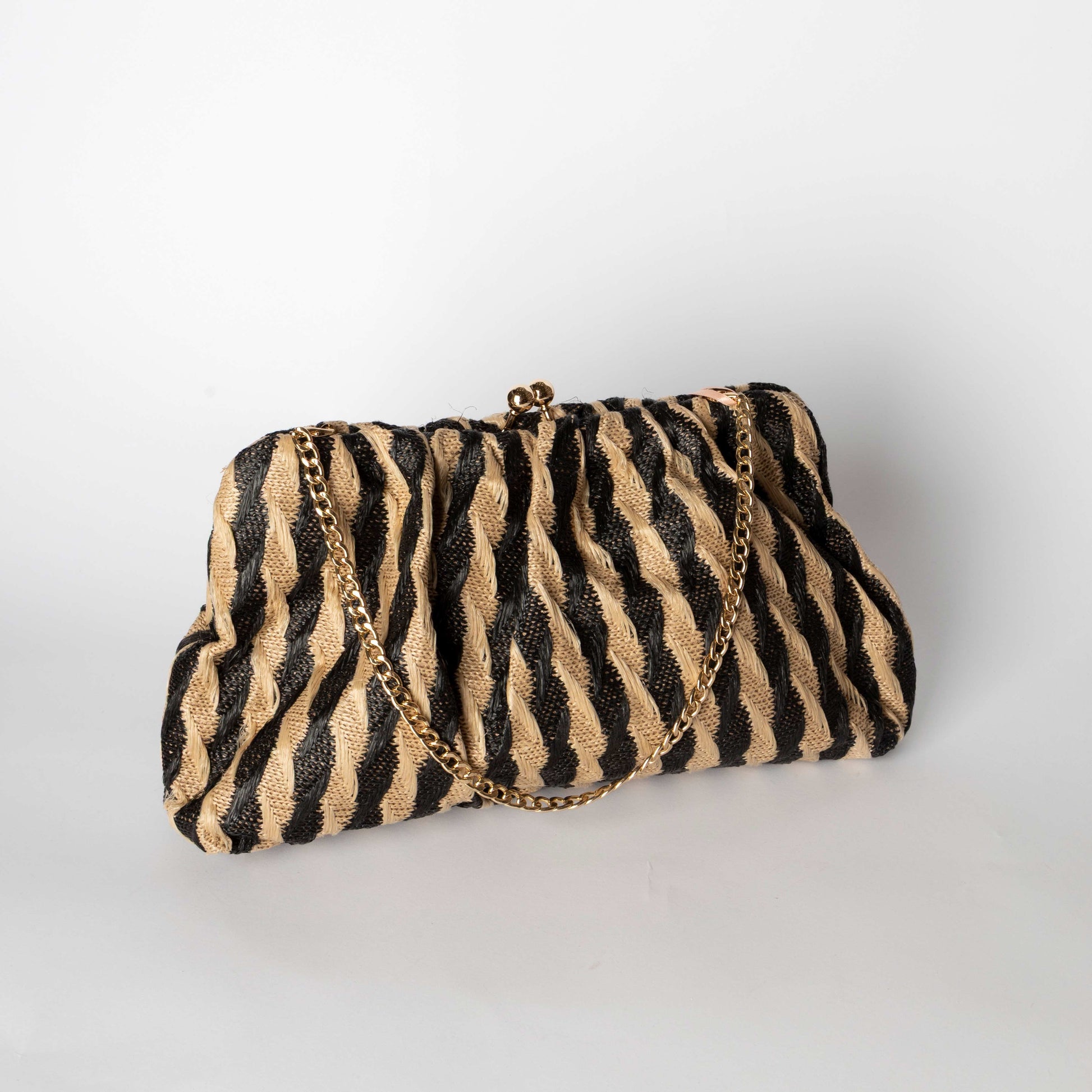 Borsa Clutch Intrecciata Zebra