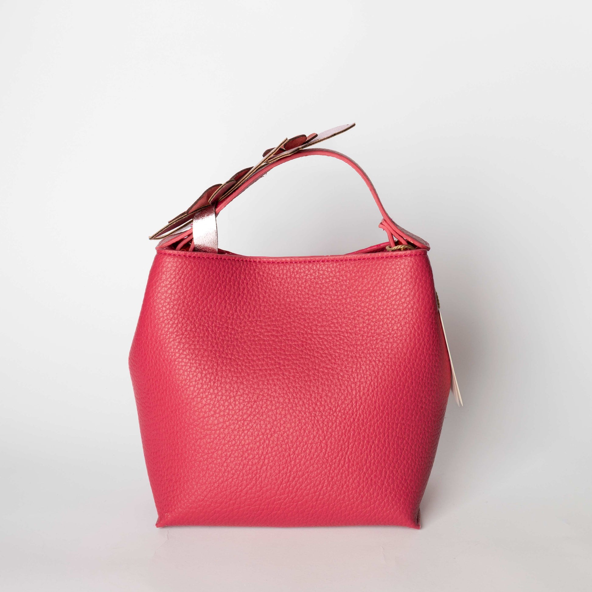 Borsa a Mano Rosa con Dettaglio Floreale