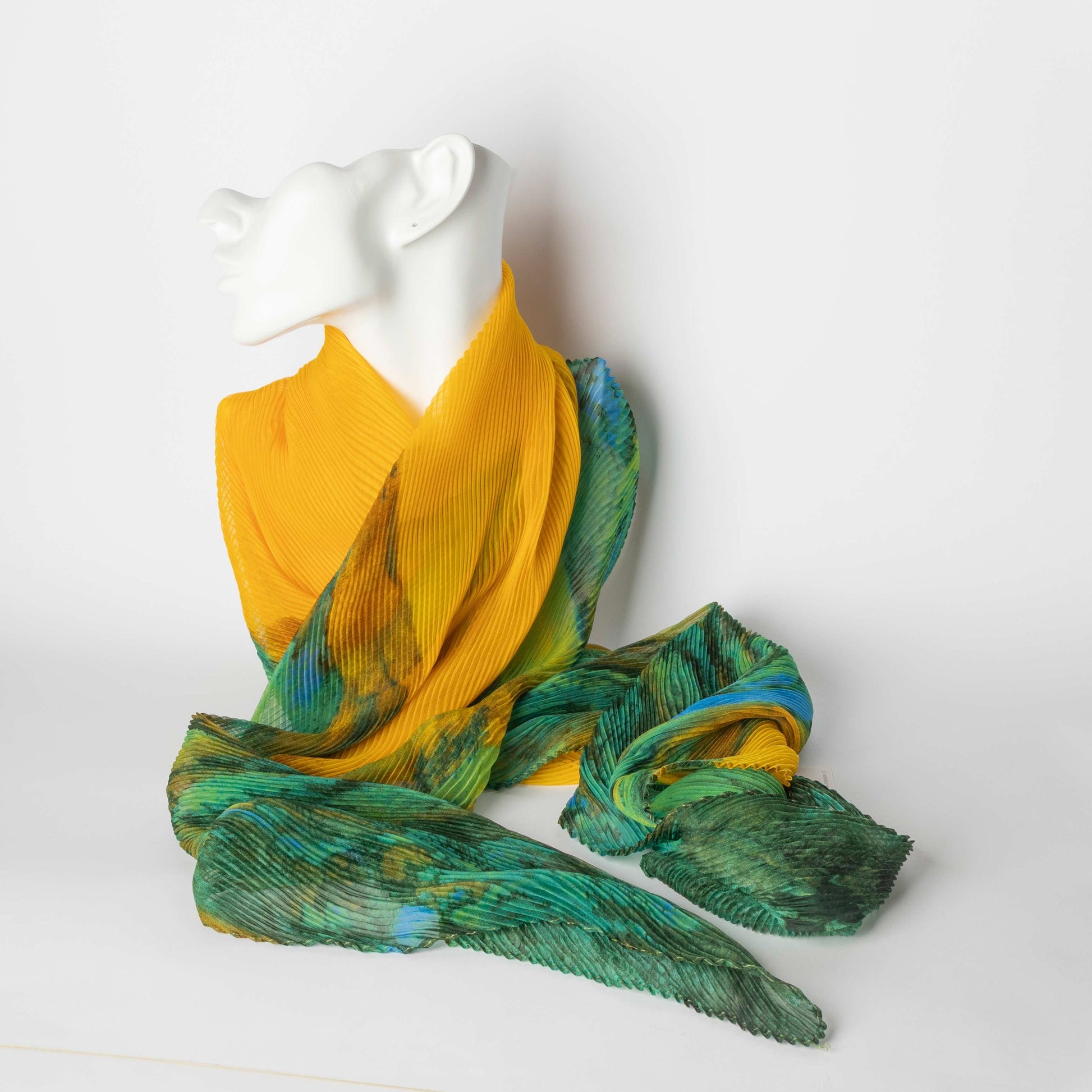 Foulard Plissé Giallo e Verde