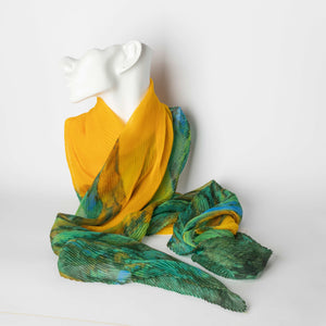 Foulard Plissé Giallo e Verde