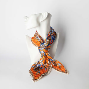 Foulard Plissé Fantasia Blu e Arancio