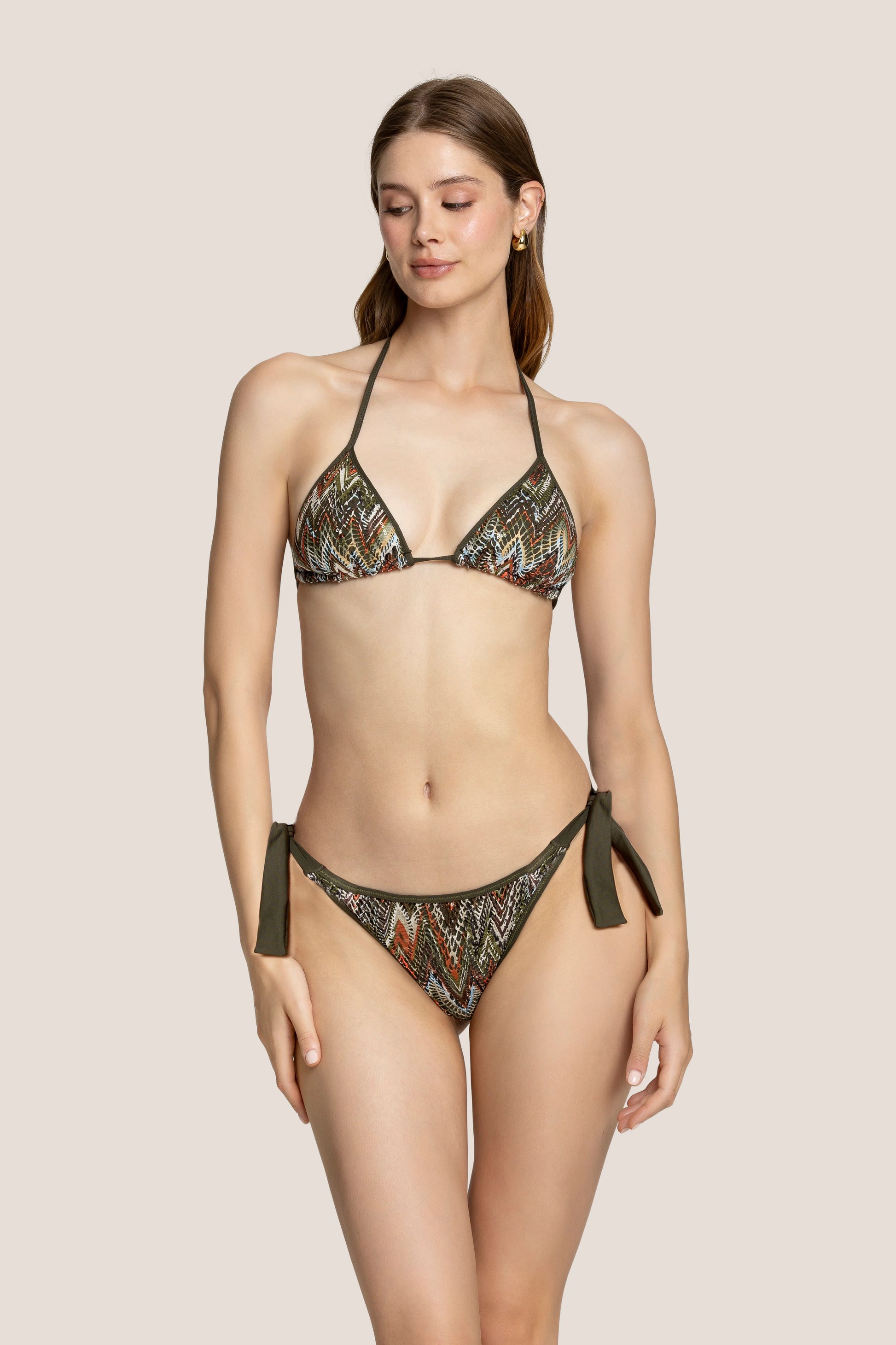 Bikini Triangolo Verde Fantasia Zigzag