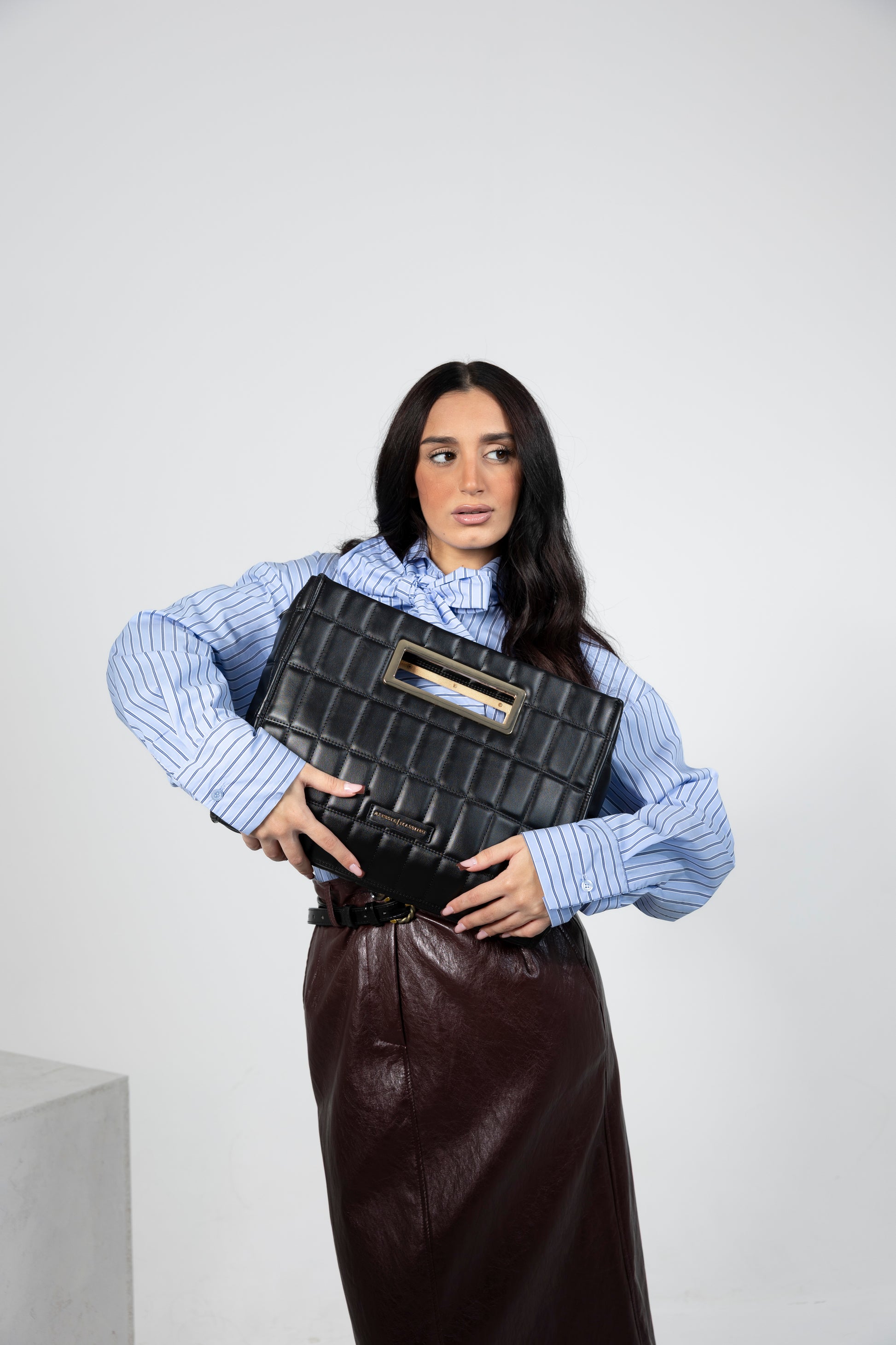 Borsa a mano nera Alessia Massimo