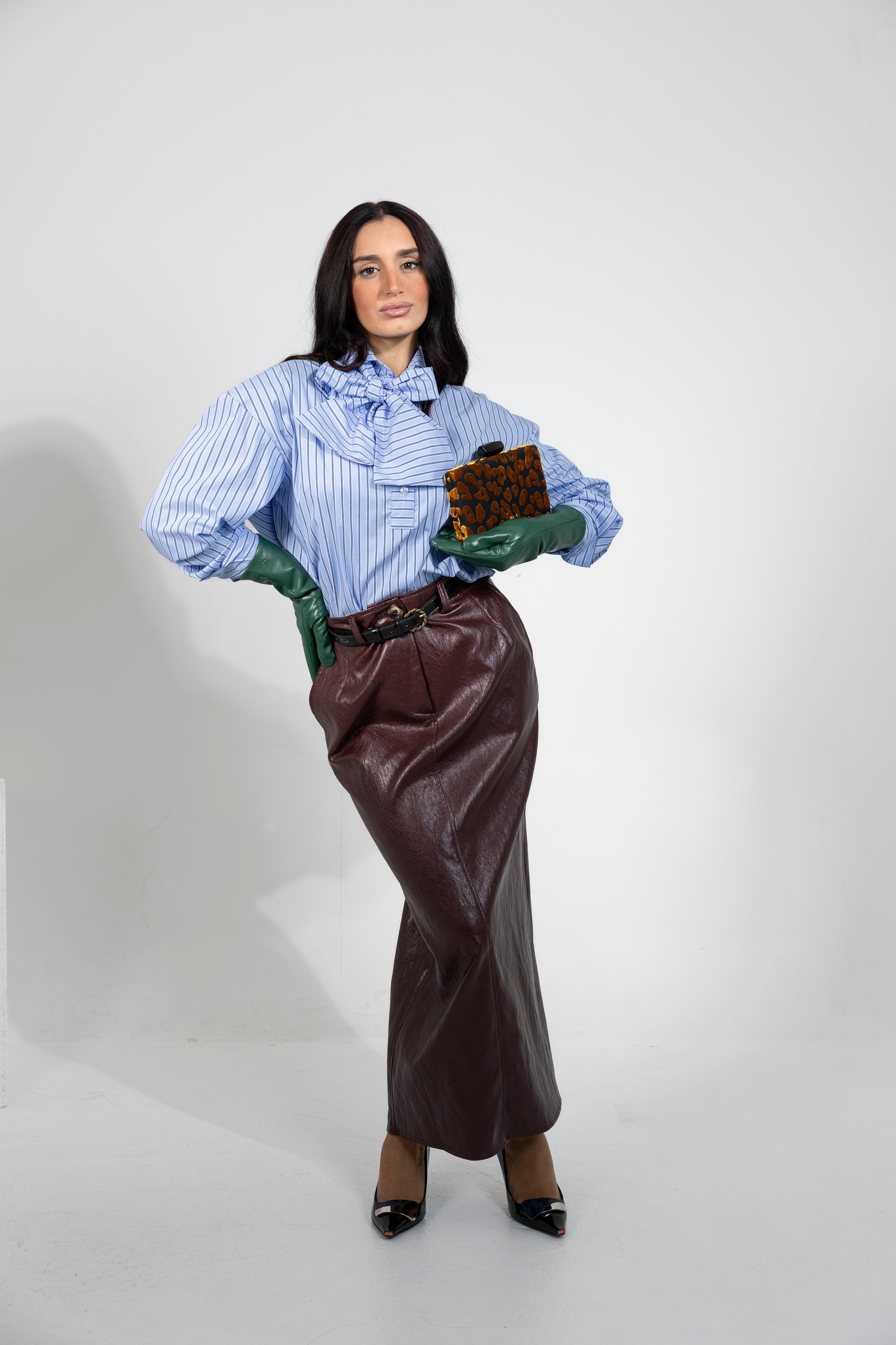 Clutch in velluto damascato Nalì