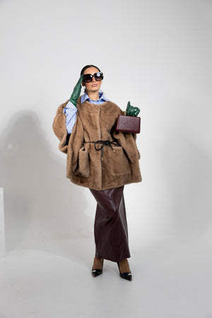 Cappa taupe, taglia unica, Alessia Massimo