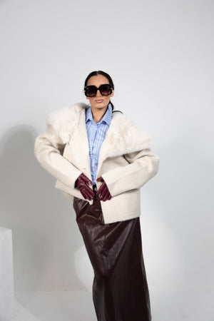 Giaccone panna, taglia unica, Alessia Massimo