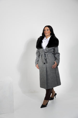 Cappotto optical bianco/nero double face Alessia Massimo