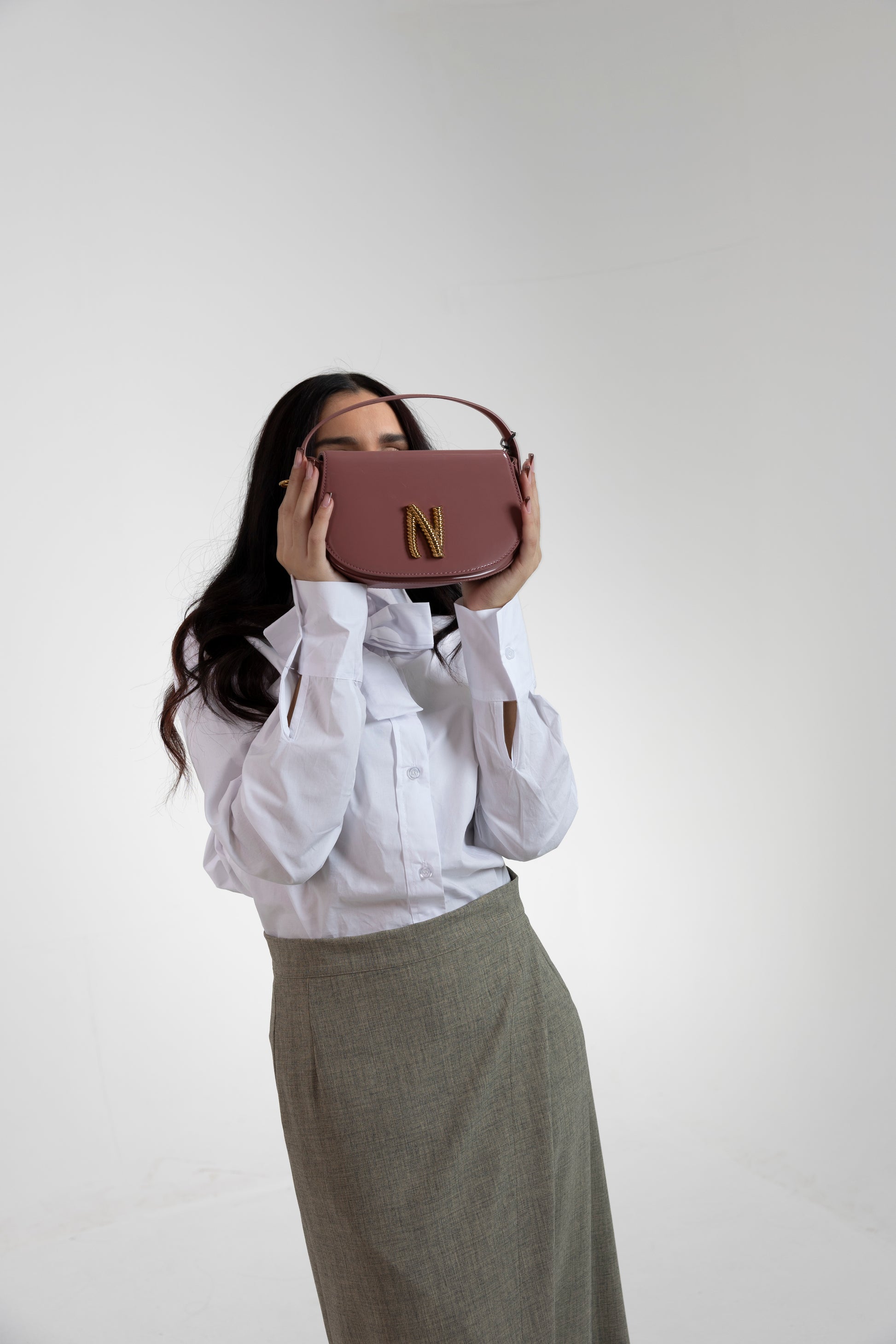 Borsetta in vernice rosa Nalì