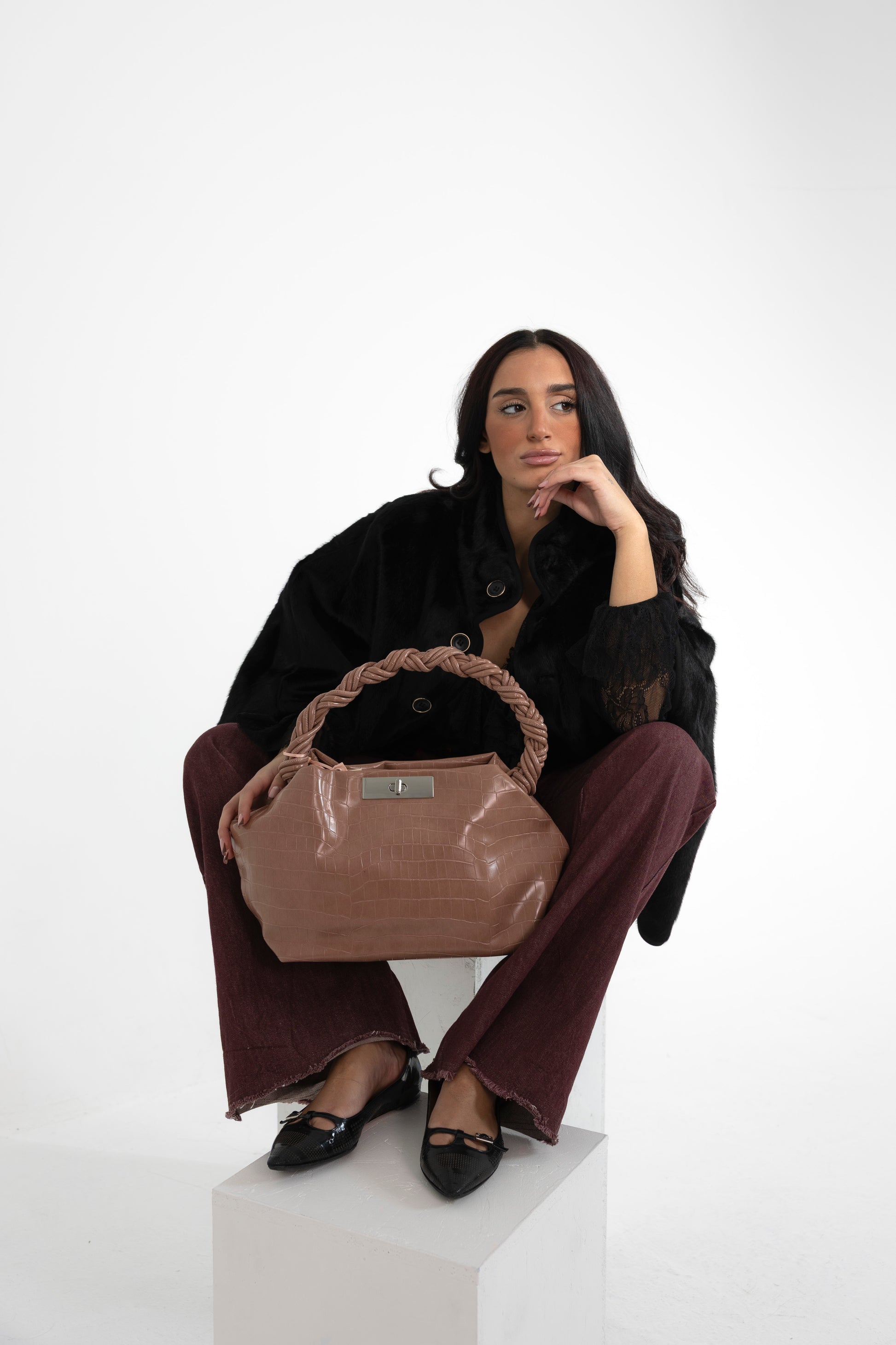 Borsa dust pink Alessia Massimo