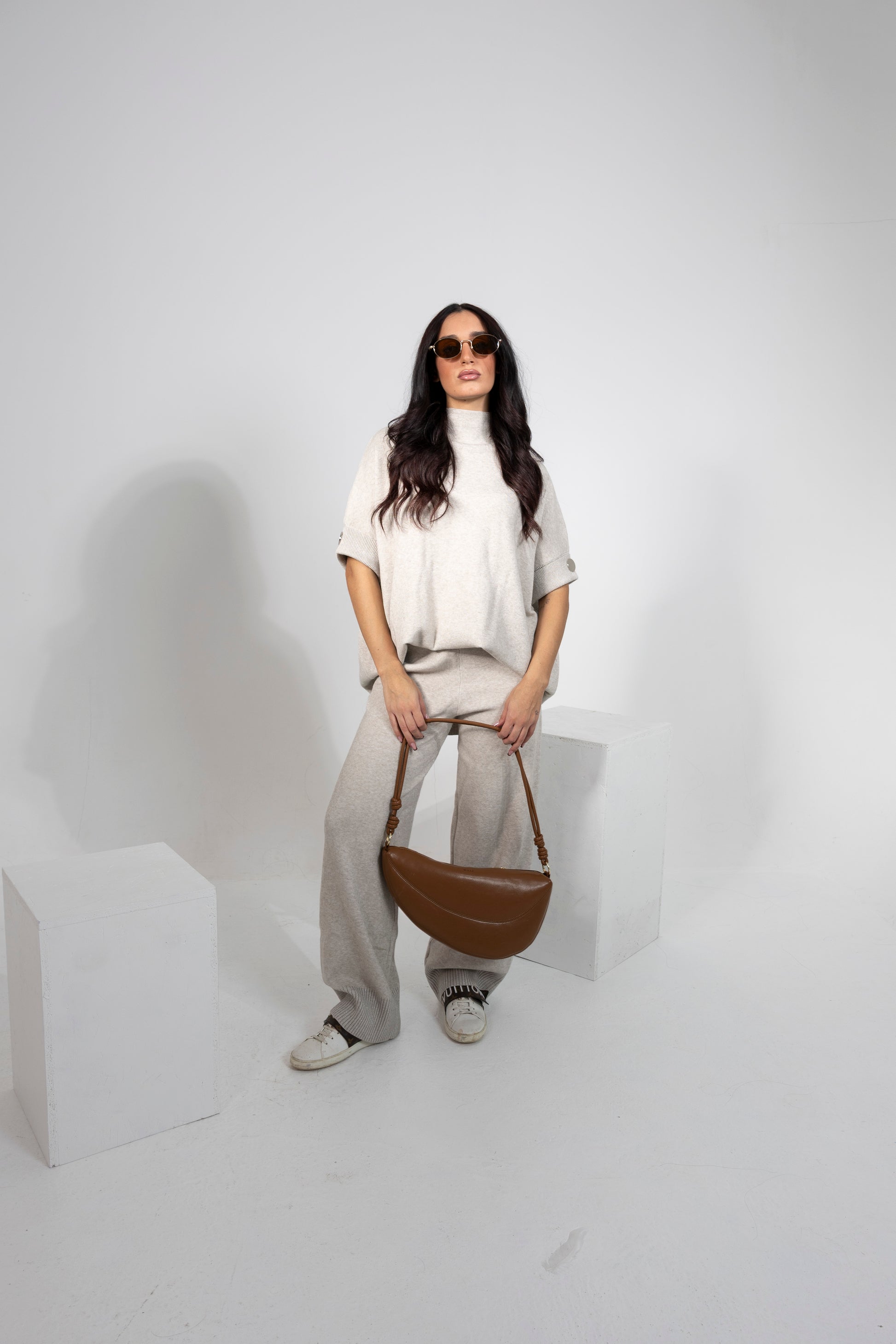 Maglia, taglia unica, tortora Alessia Massimo