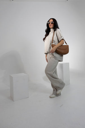 Pantaloni, taglia unica, tortora Alessia Massimo