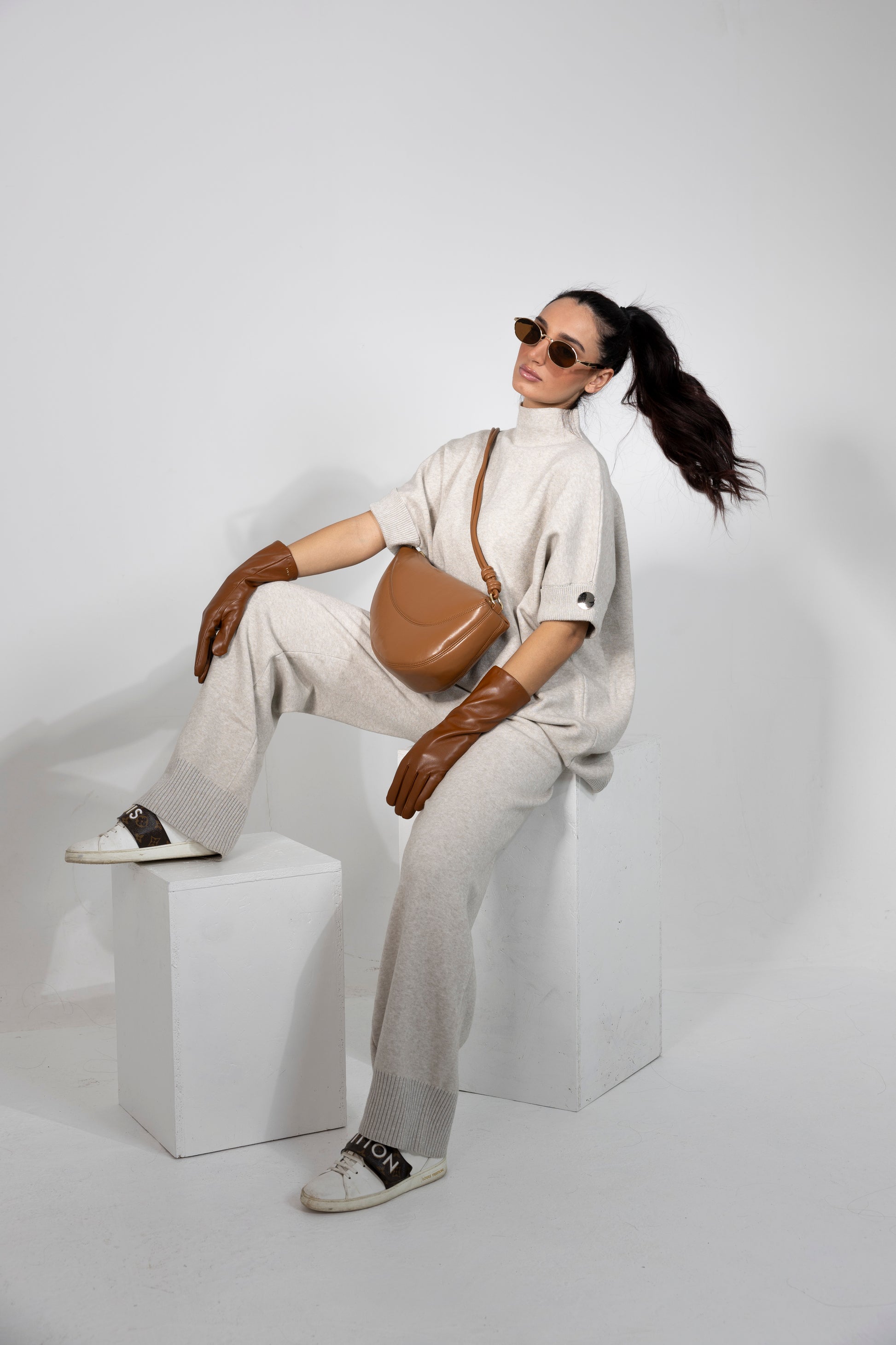 Maglia, taglia unica, tortora Alessia Massimo