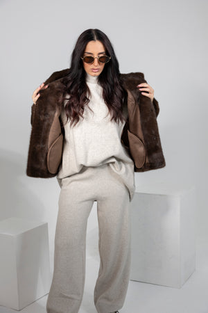 Giubbino caffè con cappuccio Saiph