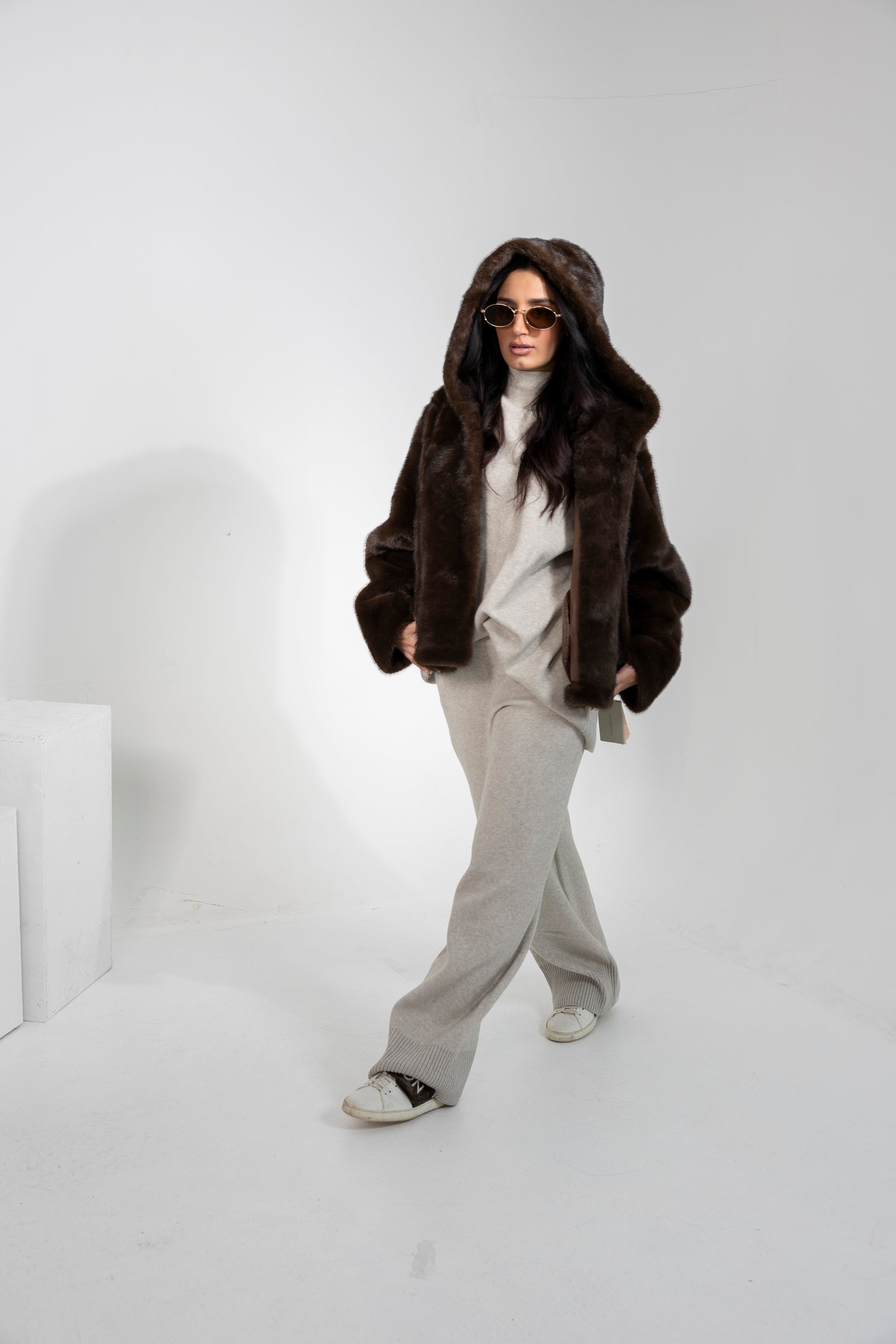 Giubbino caffè con cappuccio Saiph