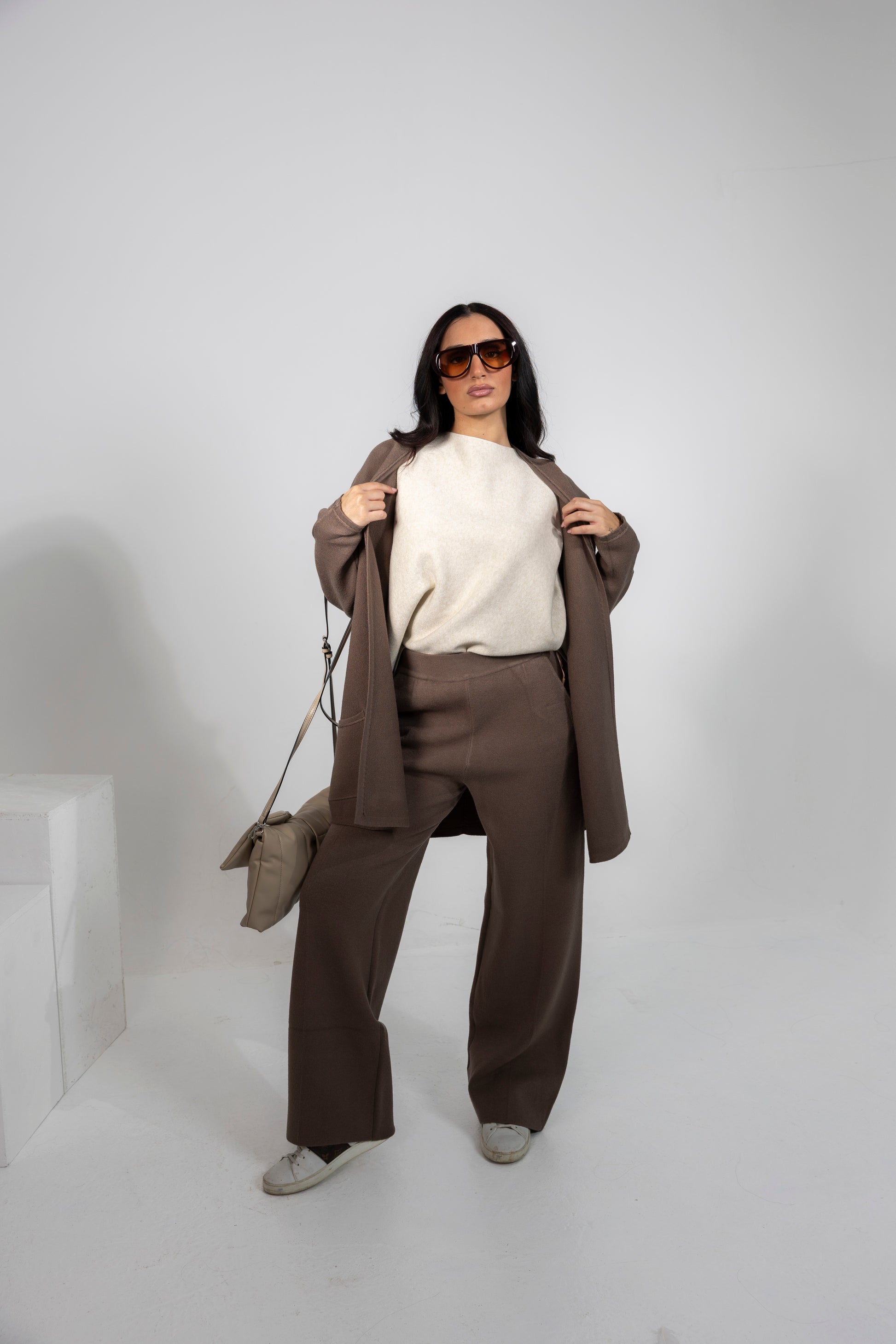 Cardigan, taglia unica, color kiwi Alessia Massimo