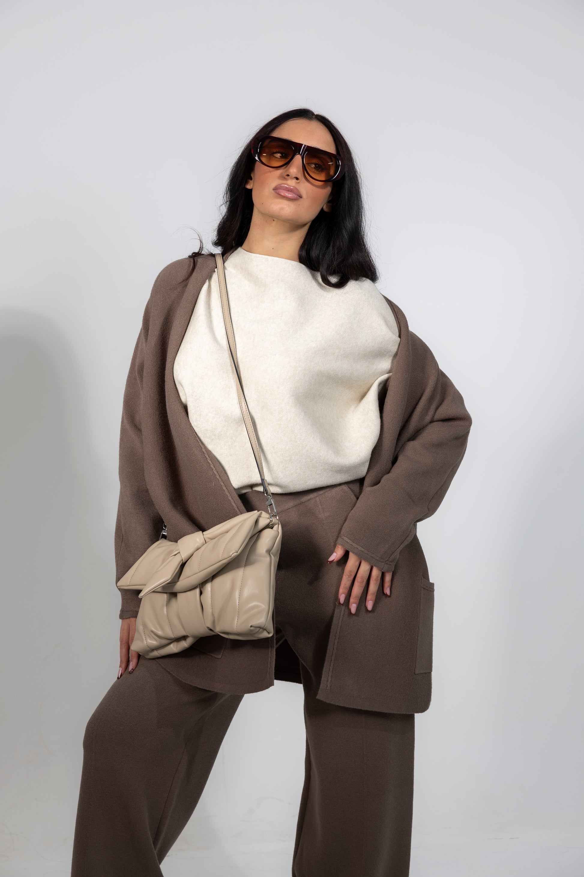 Cardigan, taglia unica, color kiwi Alessia Massimo