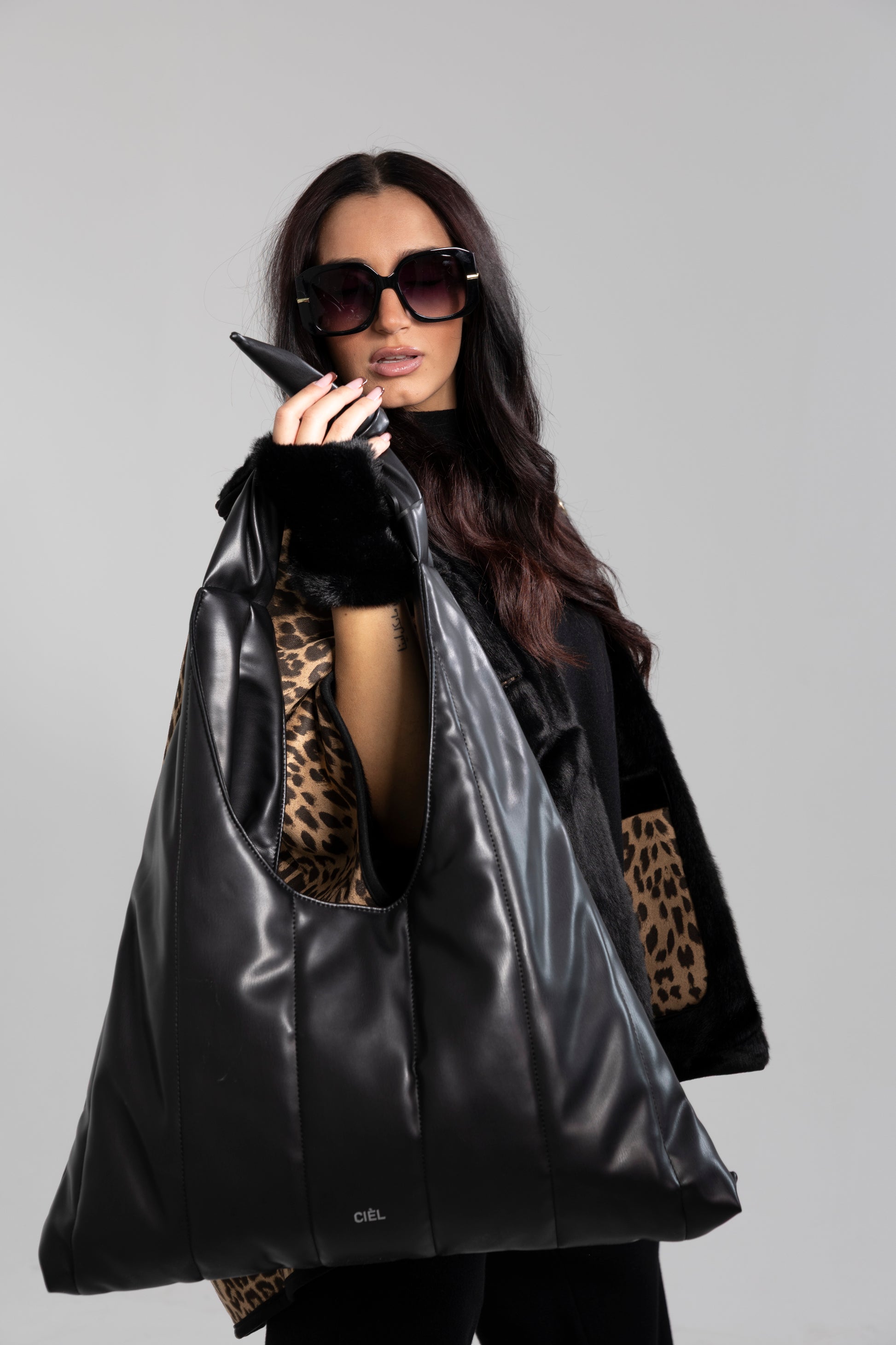 Borsa a spalla nera Cièl