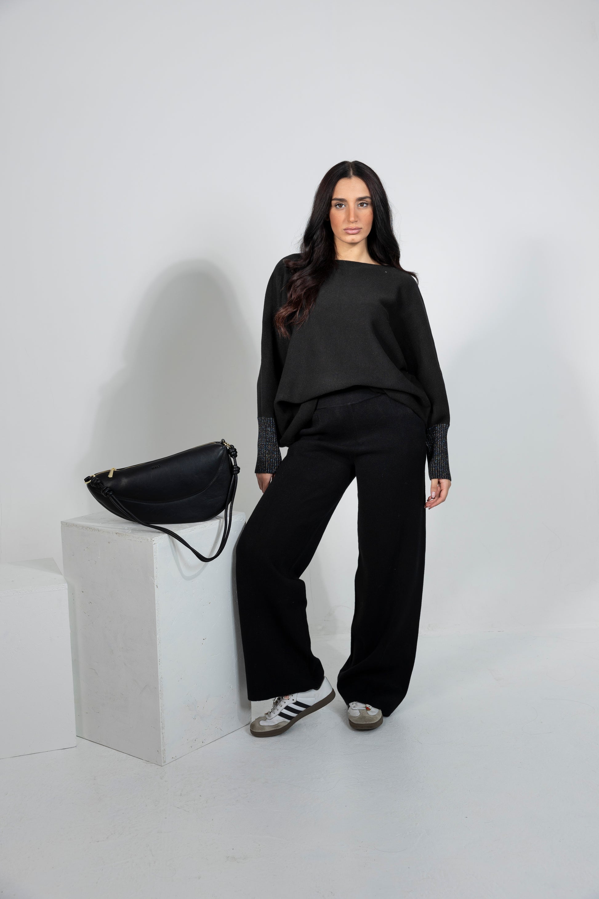 Maglia taglia unica nera Alessia Massimo