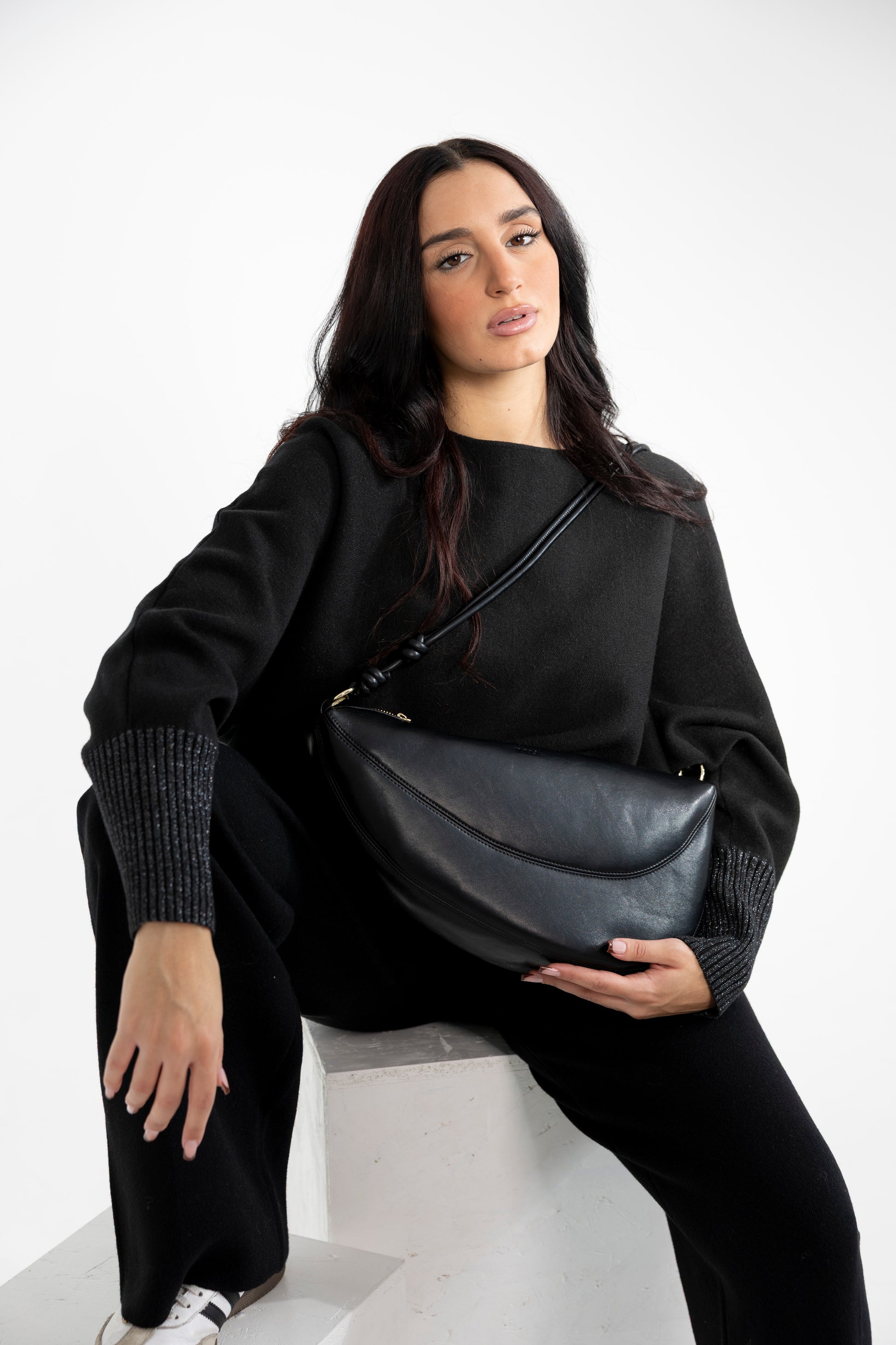 Borsa a spalla nera Nalì