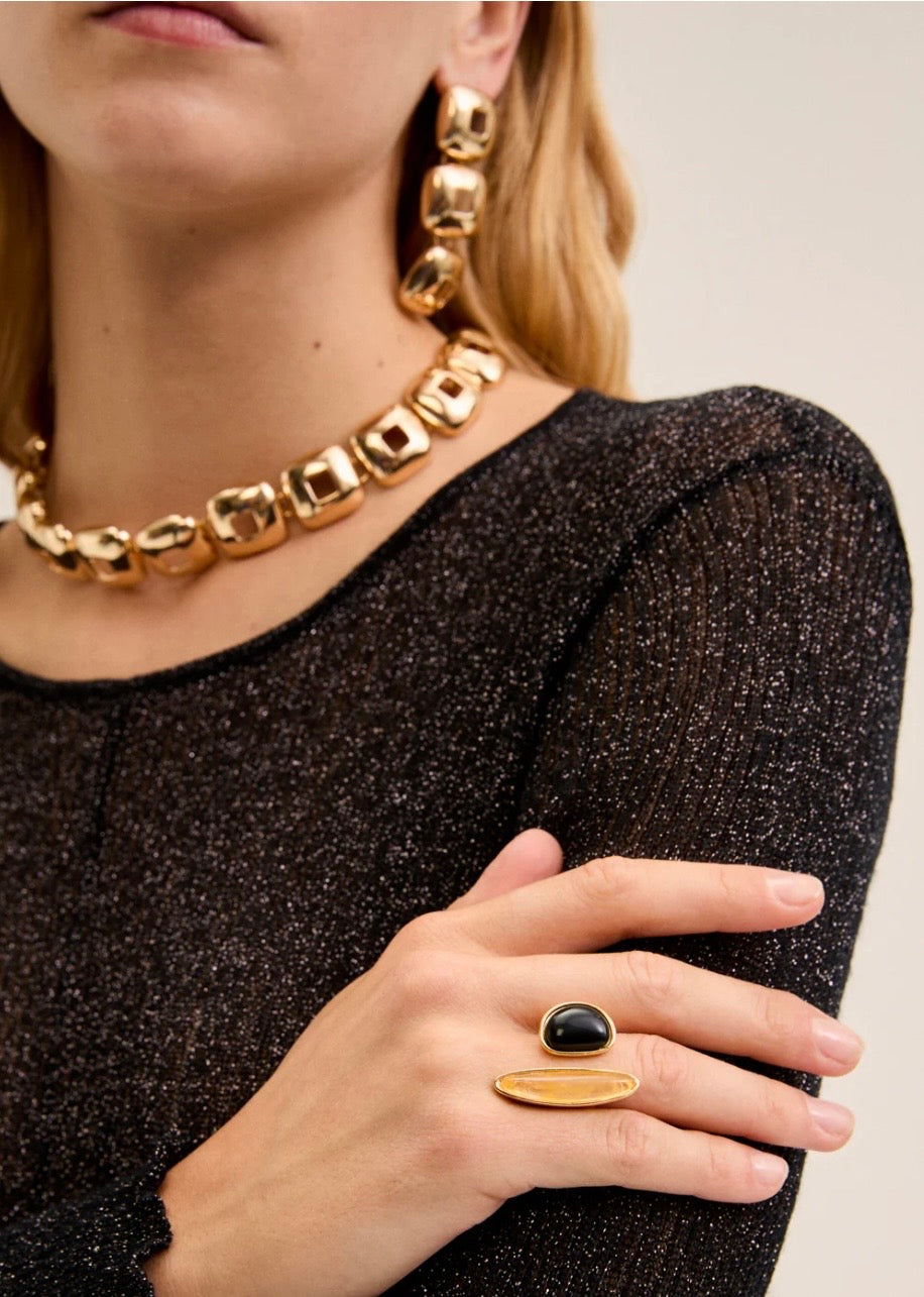 Anello colore oro e nero Nalì