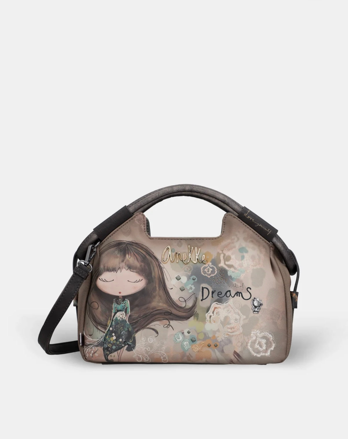 Borsa a mano fantasia marrone/grigio Anekke