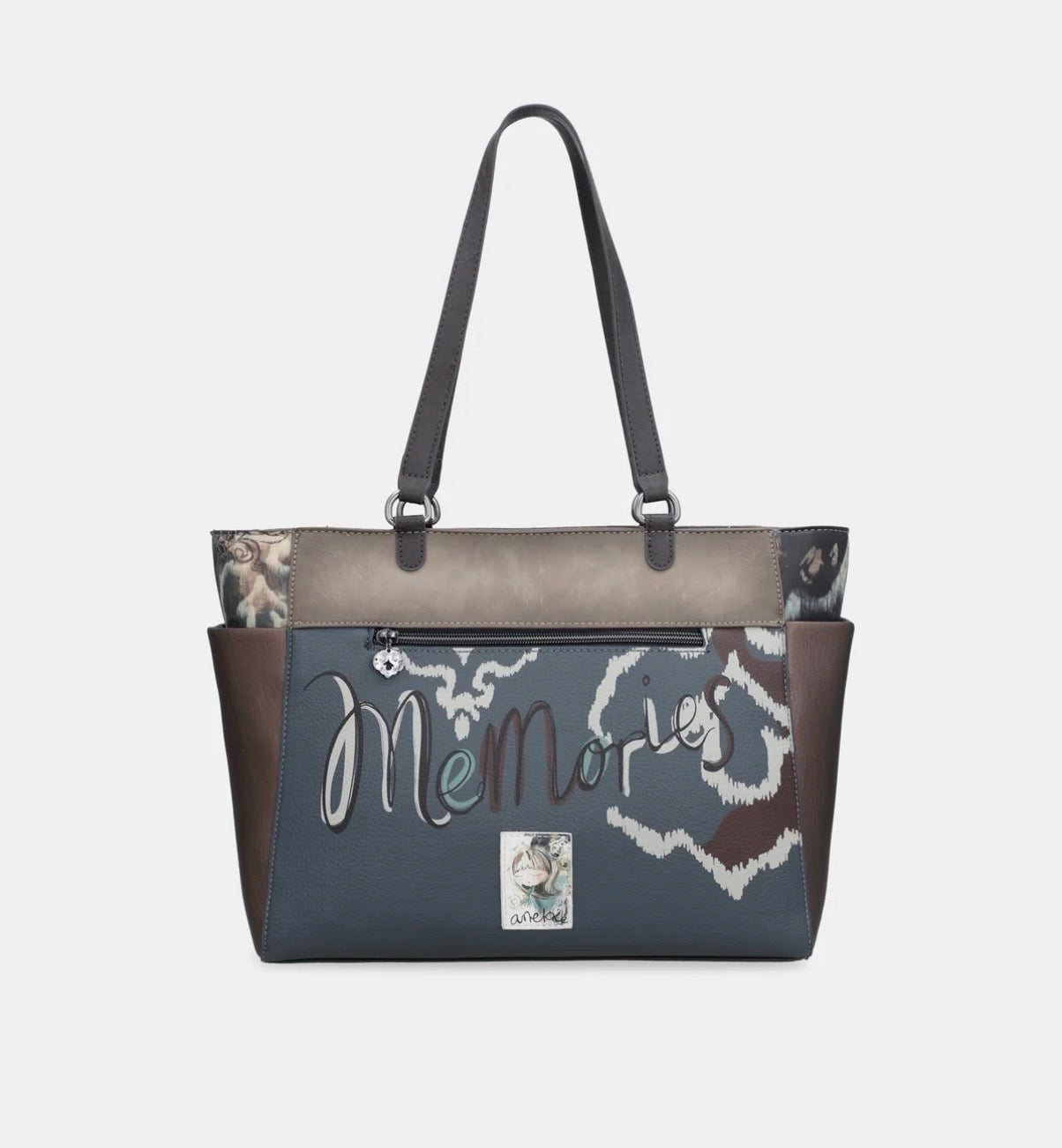 Borsa a spalla fantasia marrone Anekke