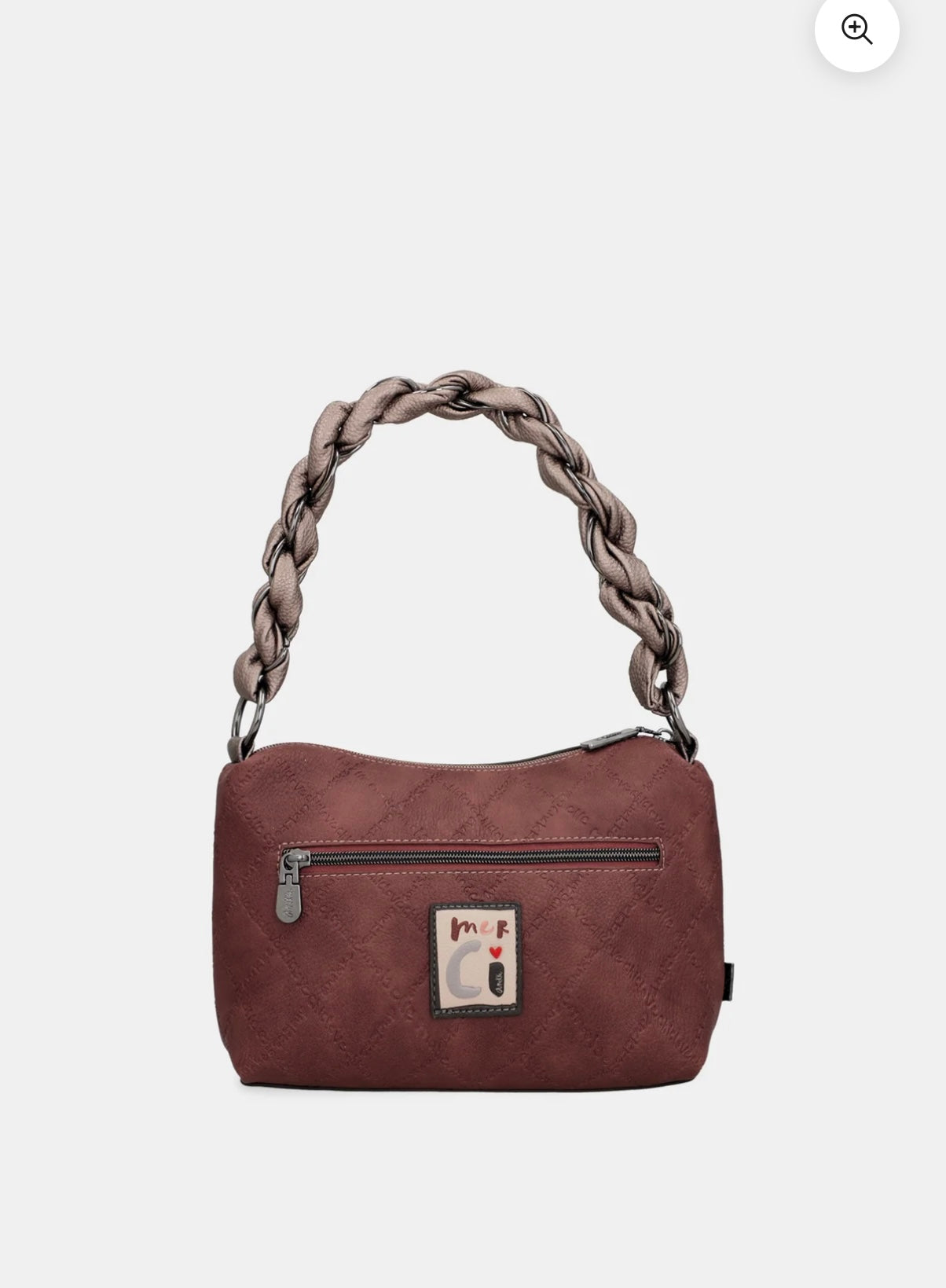 Borsa a fantasia marrone/testa di moro Anekke