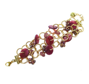 Bracciale multifilo viola/marrone Dolman