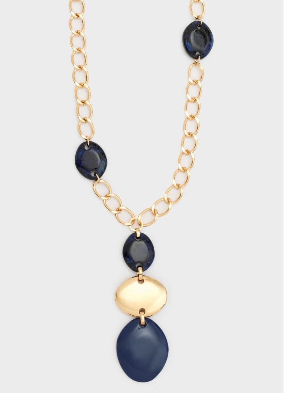 Collana color oro e blu Nalì