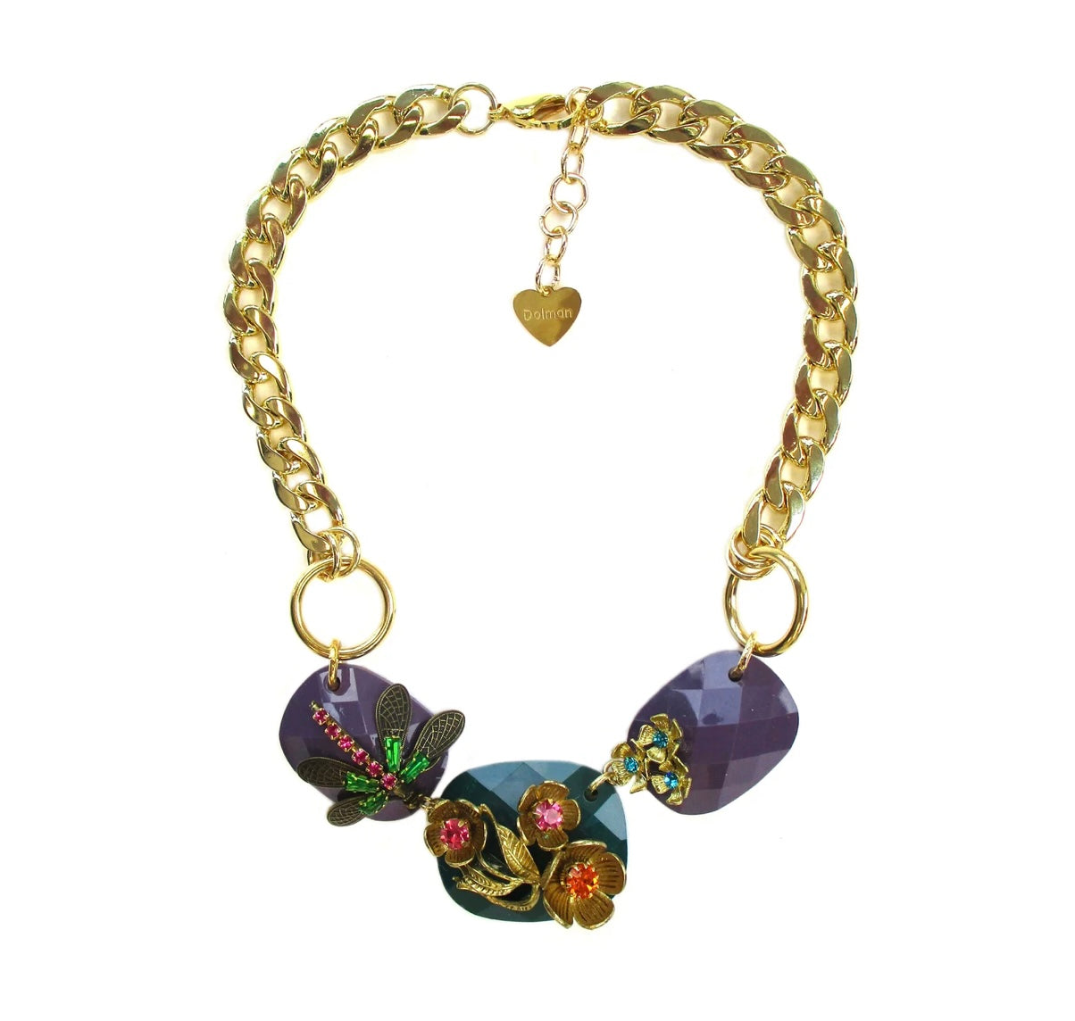 Collana girocollo viola/verde Dolman