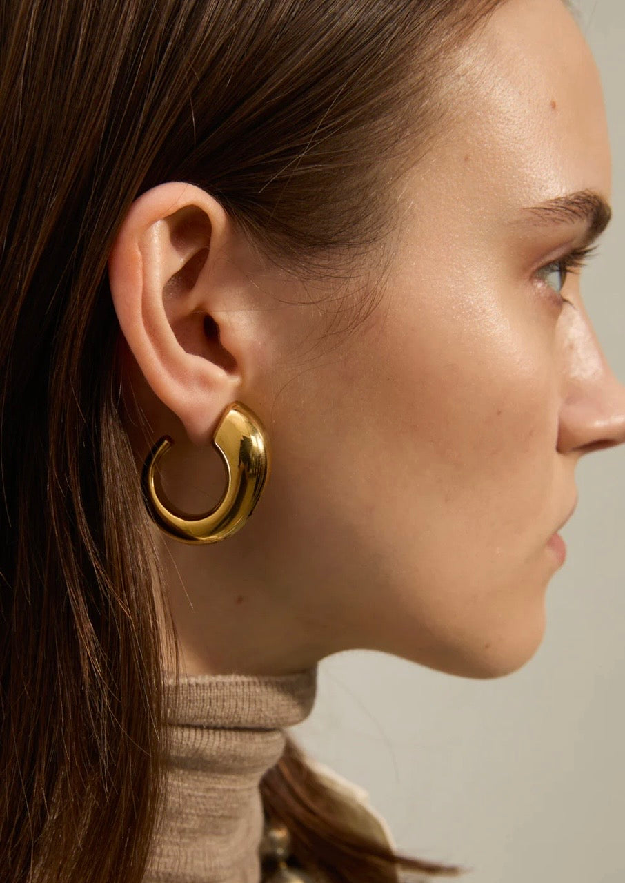 Orecchini dorati semicerchio Nalì