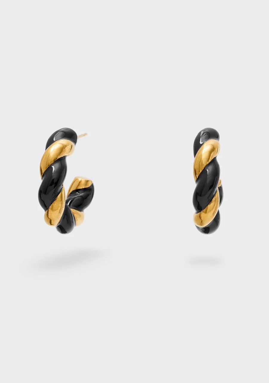 Orecchini oro/nero Nalì