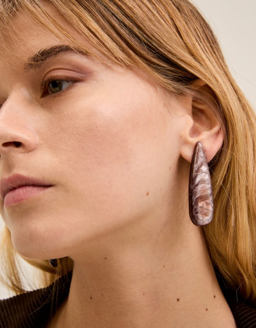 Orecchini marroni lunghi Nalì