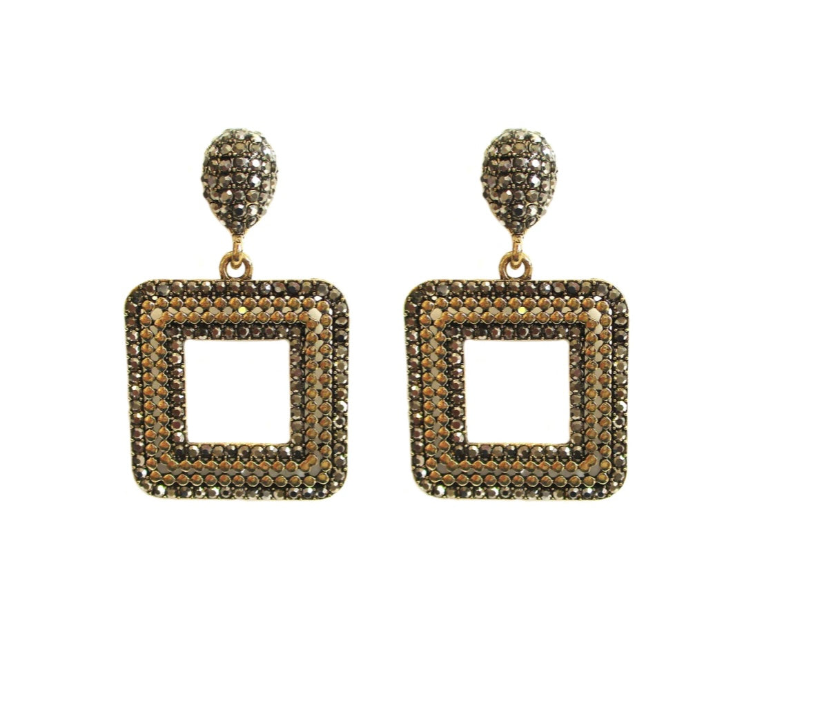 Orecchini argentati quadrati Dolman