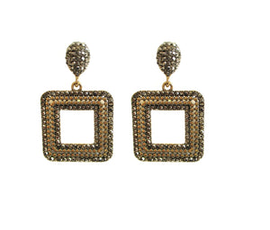 Orecchini argentati quadrati Dolman