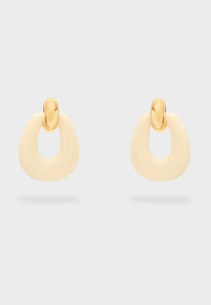 Orecchini ovali panna/oro Nalì